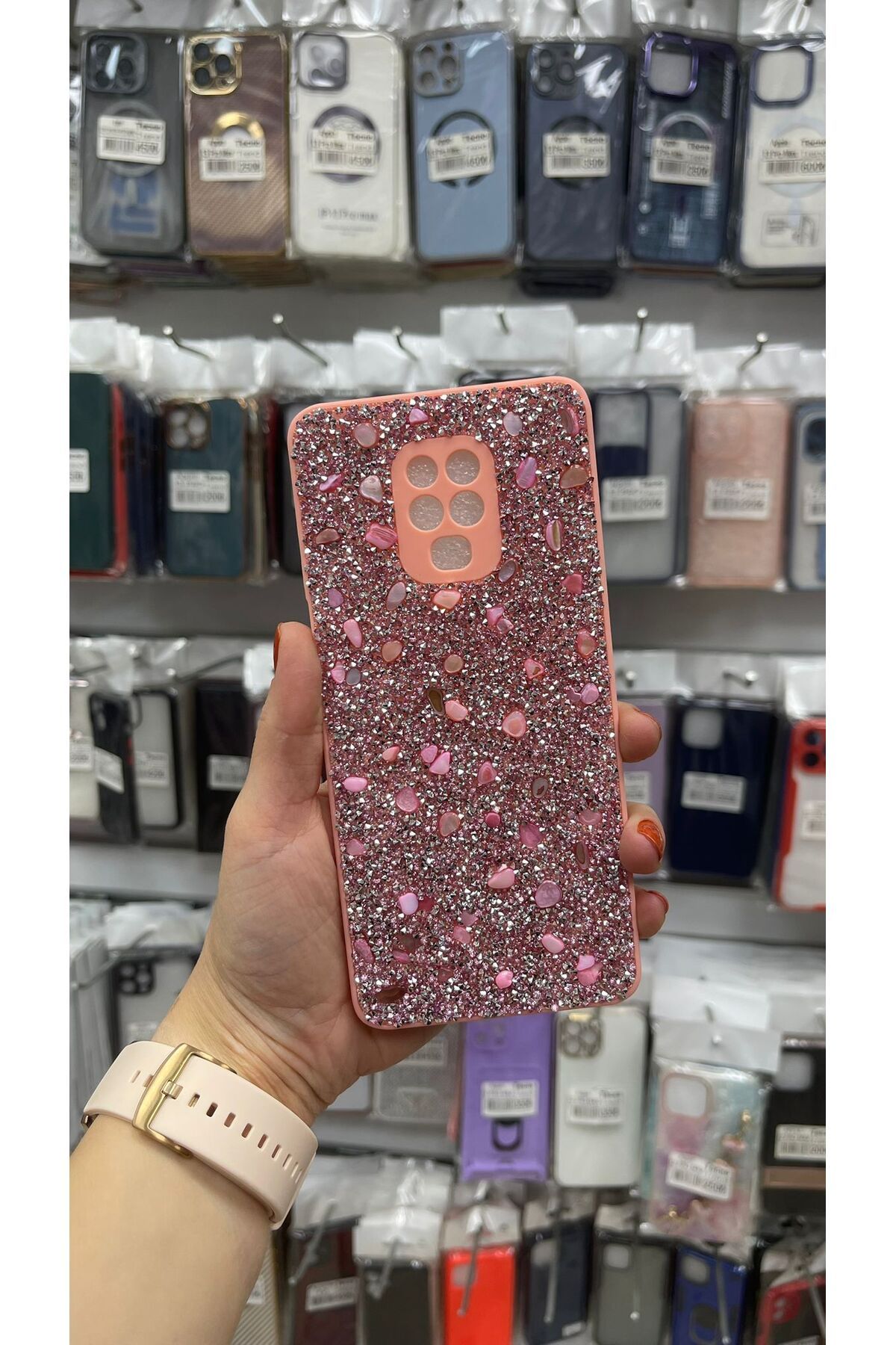 TECNOTREND Xiaomi Redmi Note 9 Pro/ Note 9s Kılıf Parlak Taşlı Tasarım Pırlanta Kapak