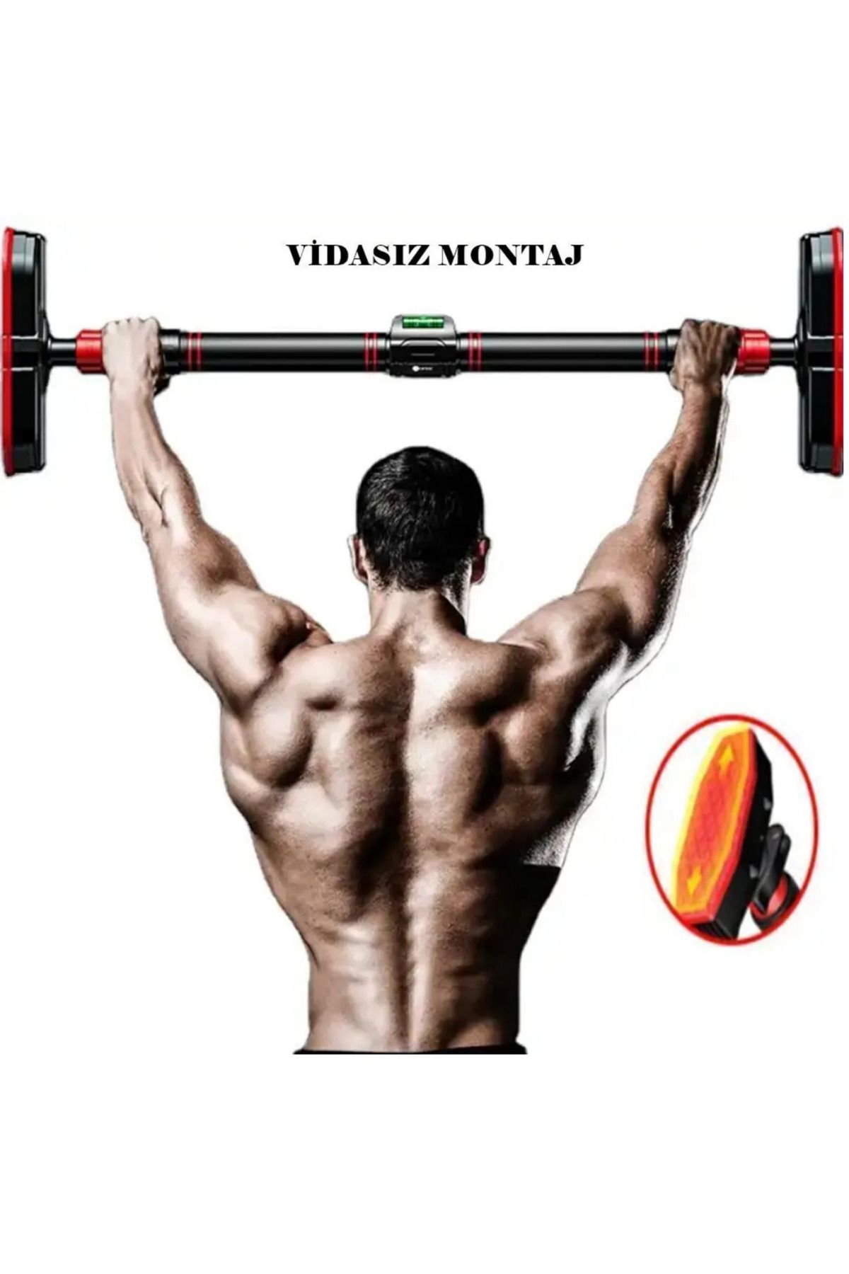 Unichrome Yeni Nesil 72-95CM Kapı Barı Koridor Barfiksi Barfix Spor Aleti Demiri Barfiks Çubuğu