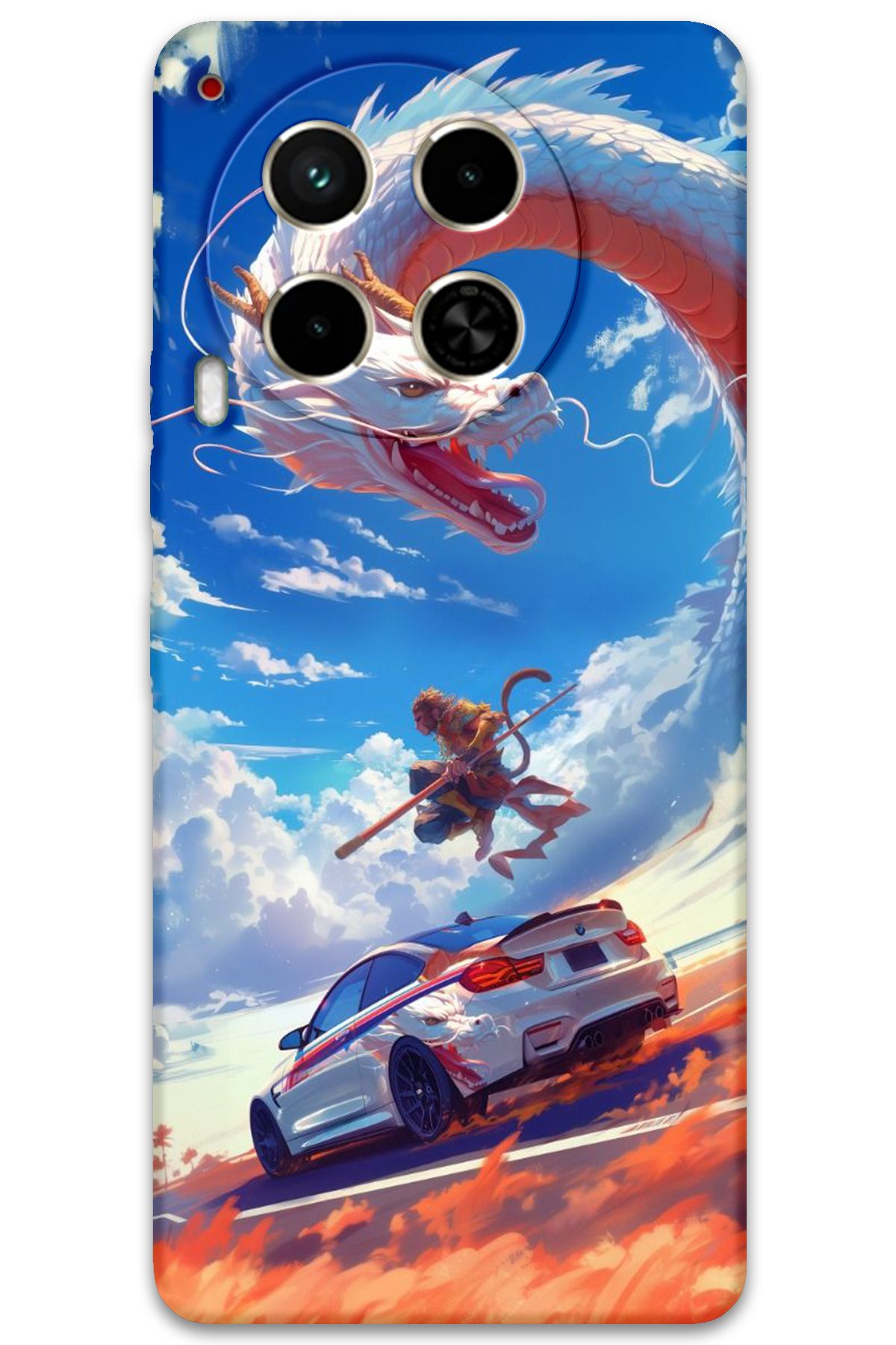 Gramaphone Tecno Camon 30 Uyumlu Araba Desenli Telefon Kılıfı + Ekran Koruyucu - 5764