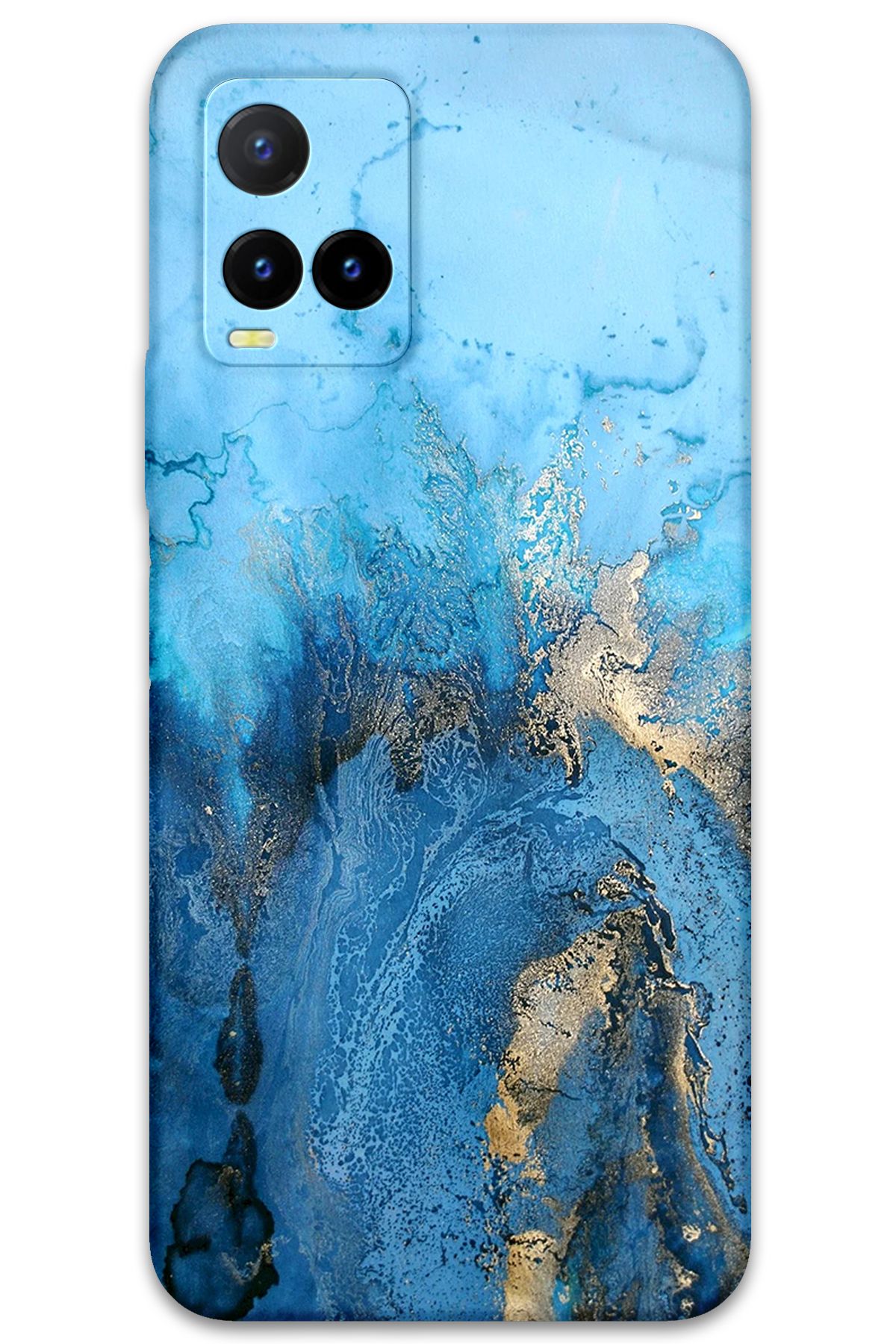 Gramaphone Vivo Y33s Uyumlu Mermer Desenli Telefon Kılıfı + Ekran Koruyucu - 5812