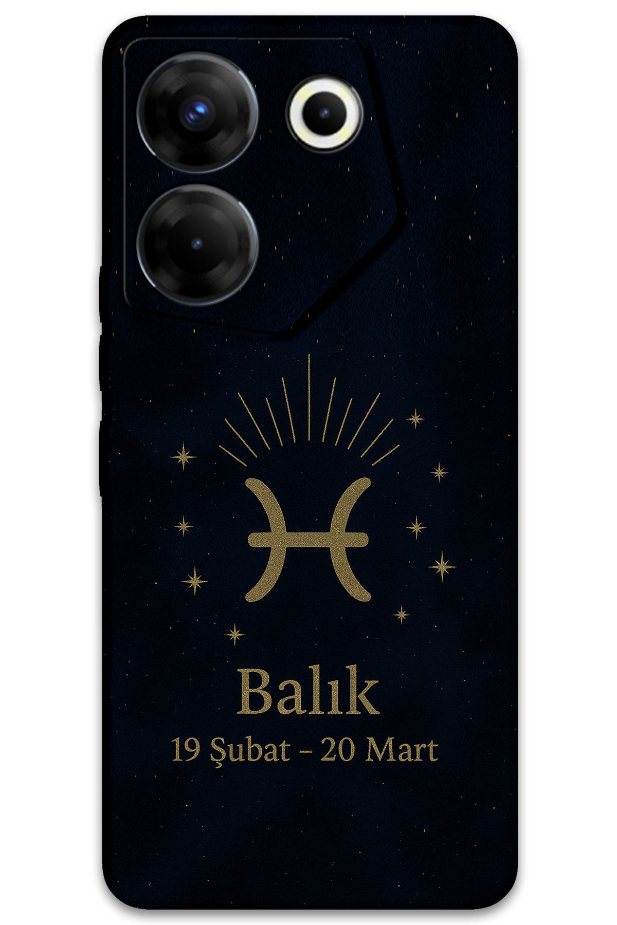 Gramaphone Tecno Camon 20 Uyumlu Balık Burcu Desenli Telefon Kılıfı + Ekran Koruyucu - 5779