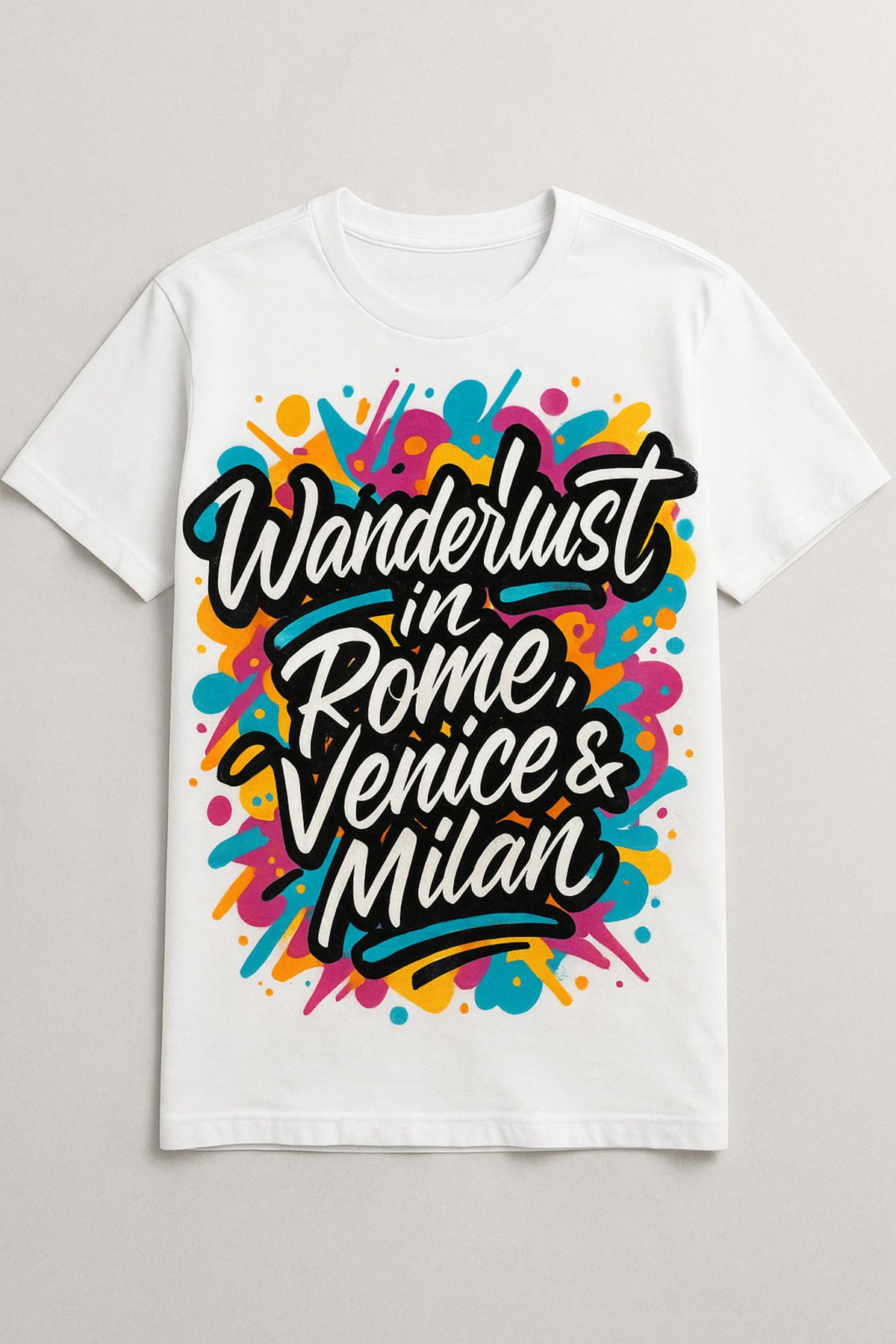MAGORS GraffTee Renkli Baskılı Relaxed Beyaz T-shirt