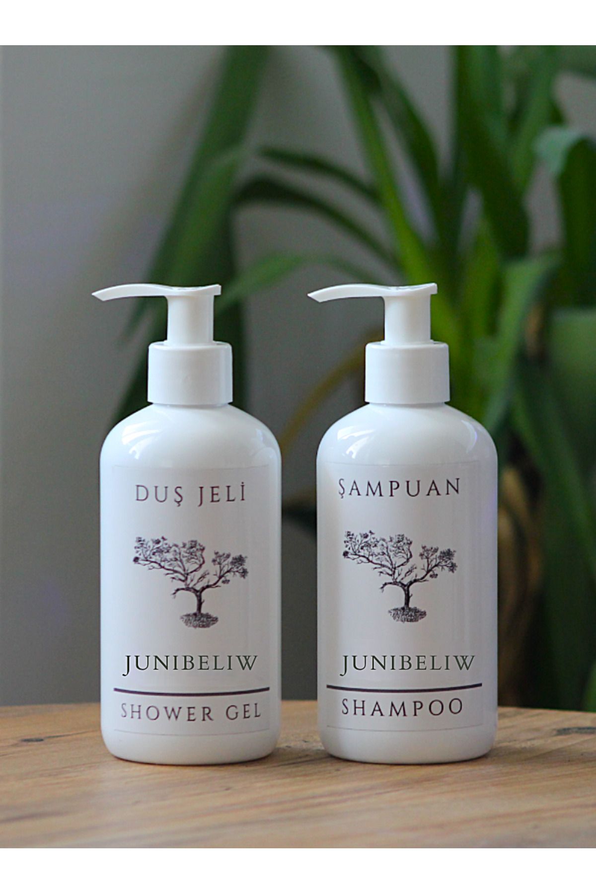 junibeliw 2li Set Beyaz Plastik Şişe BOŞ Mika Duş Jeli Şampuan Şişesi 3x250ml