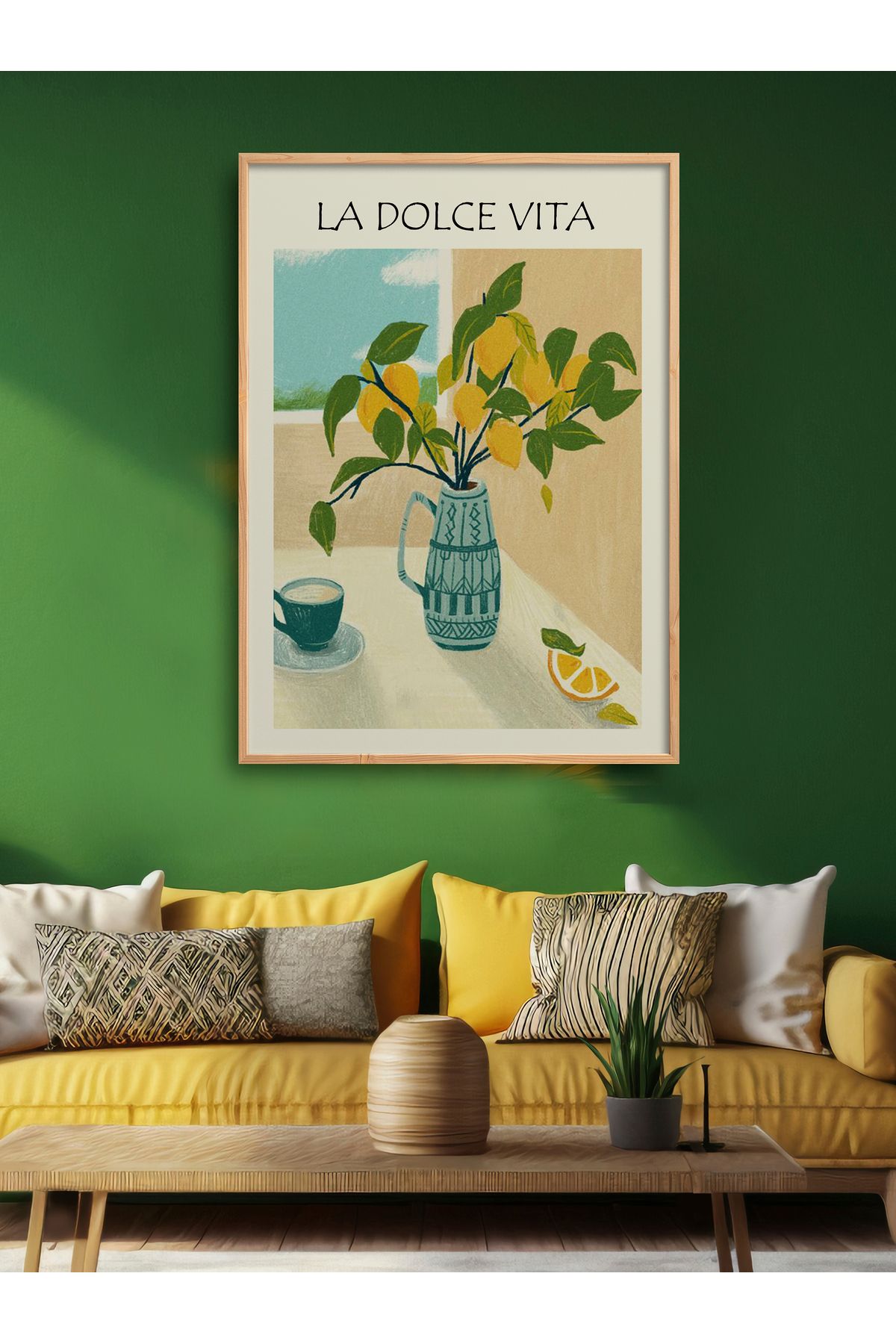 HOMEPACK Tekli Ahşap Çerçeveli Tablo Tek Parça Poster Tablo TK700-1