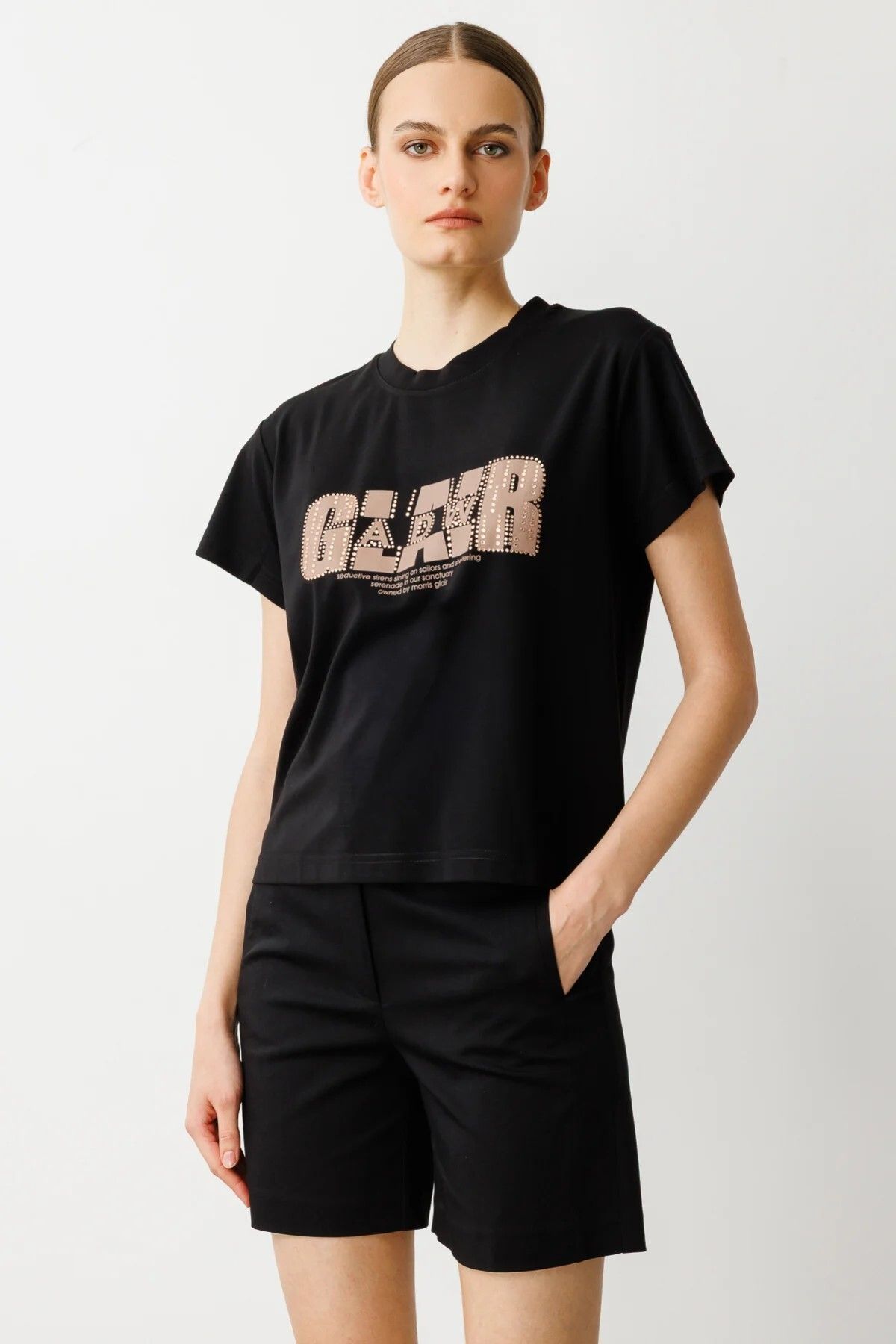 ON TRİKO Önü Yazılı Sıfır Yaka T-Shirt 56518-25