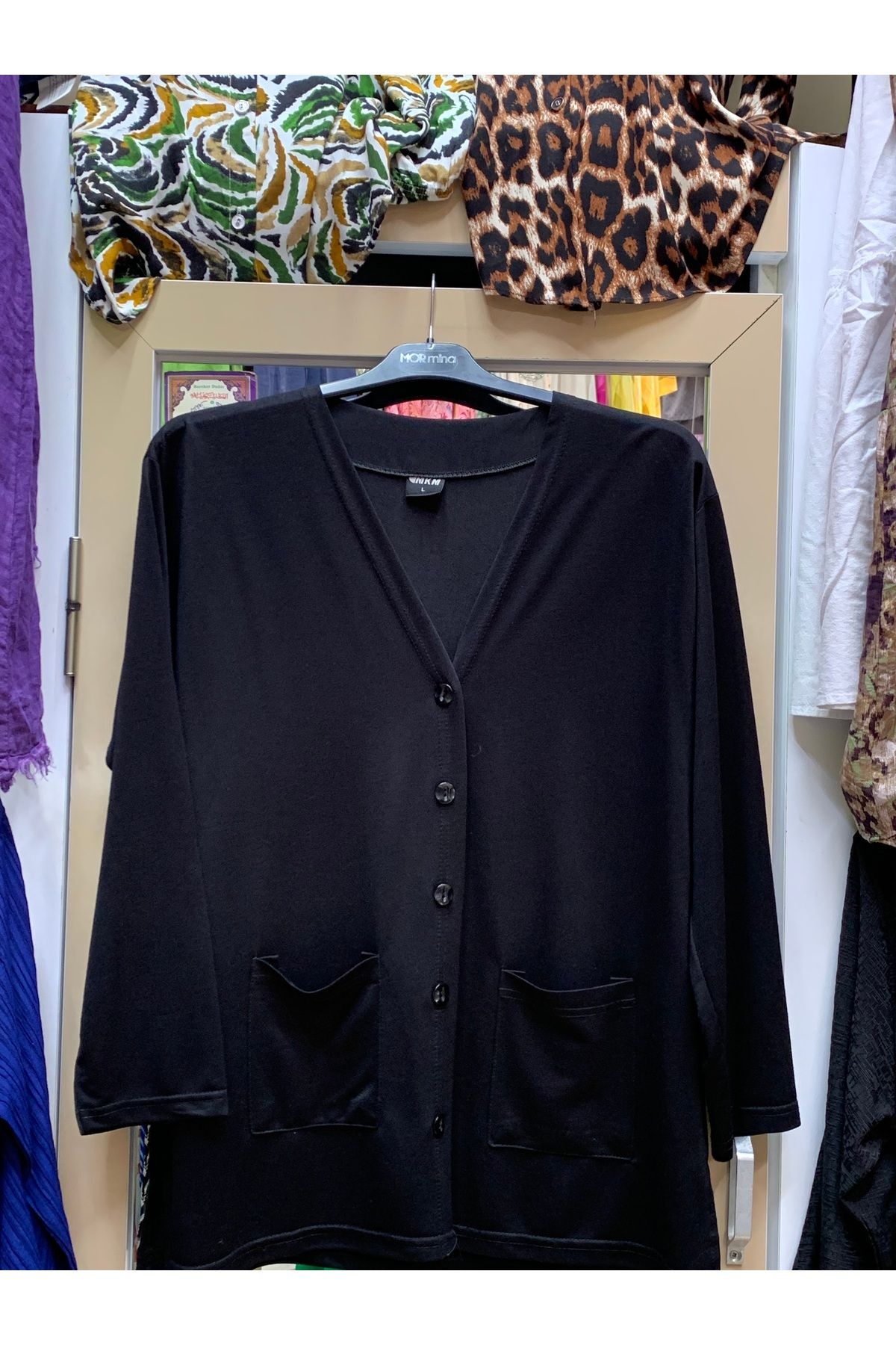 Butik Tesettür kadın kısa etek üzeri büyük beden anne penye hırka