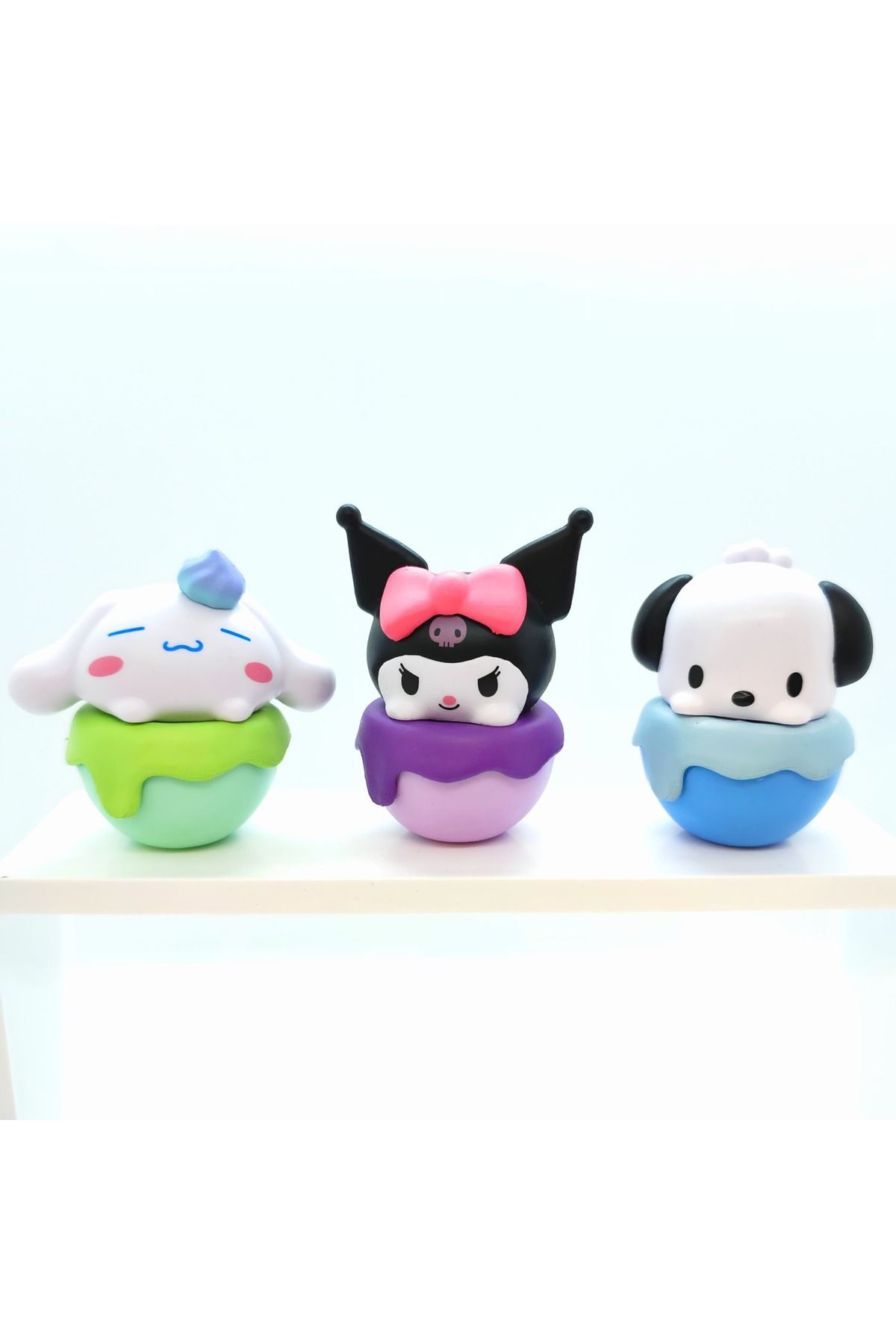 DEK Kuromi, Cinnamoroll, Pochacco 3'lü Set Figürler | Hello Kitty Serisi Ofis Hediye