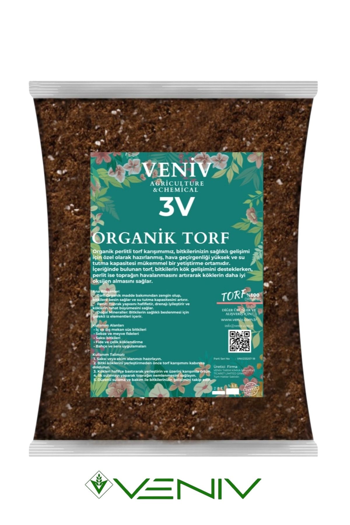 VENİV AGRİCULTURE 3v Bitki Toprağı 5 Litre- Yüksek Kalite Karışım
