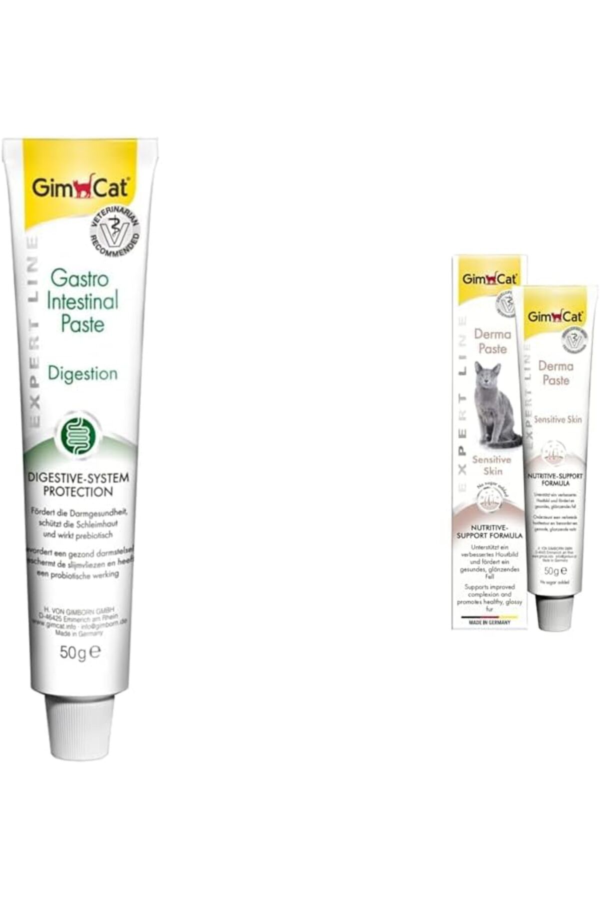 Gimcat Kedi Macunu Gastrointestinal Paste 50 gr & Kedi Macunu Derma Paste, Hassas Deriler İçin, 50g