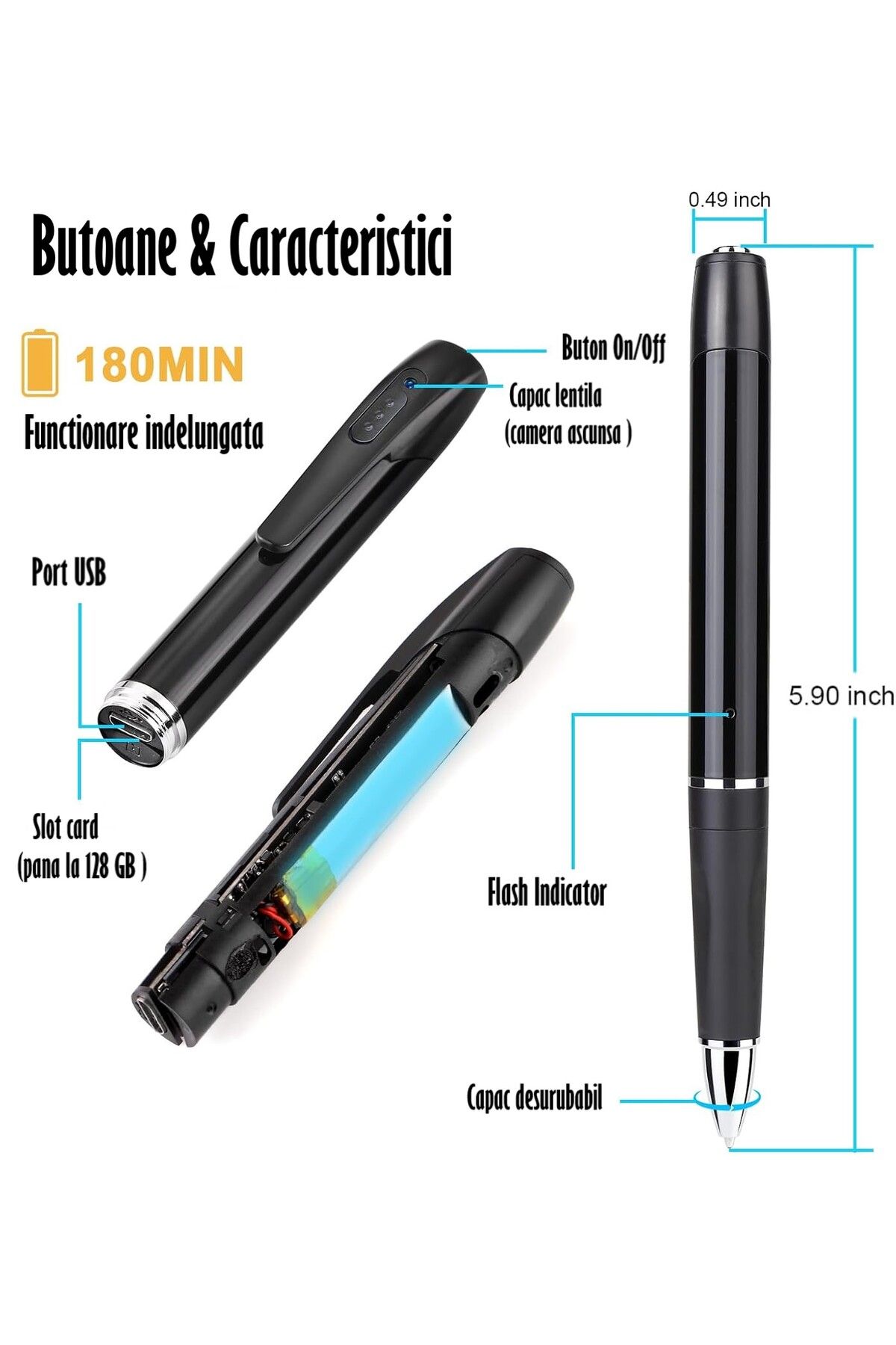REVOSE-Spy Pen with 1080 Full HD Camera and Microphone, Recording, Photo, Spy Device with Hidden Camera 5