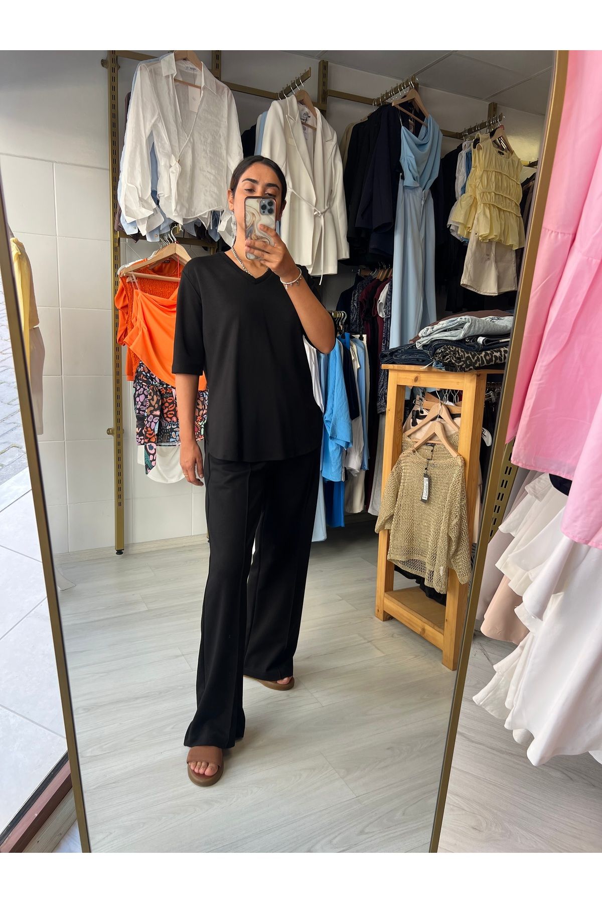 Butik Siyah kısa kol eşofman ikili takım