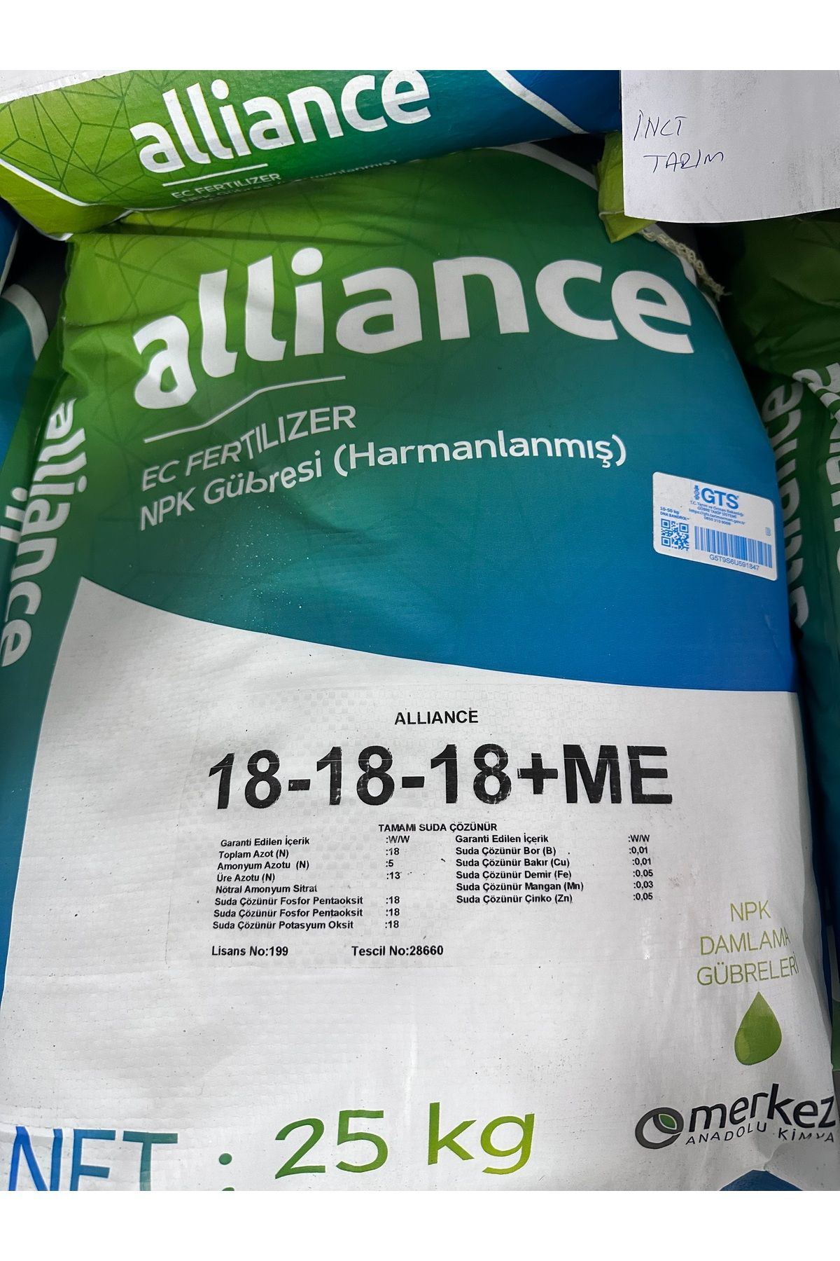 Merkez Anadolu Kimya Alliance 18-18-18+ME 25 kg