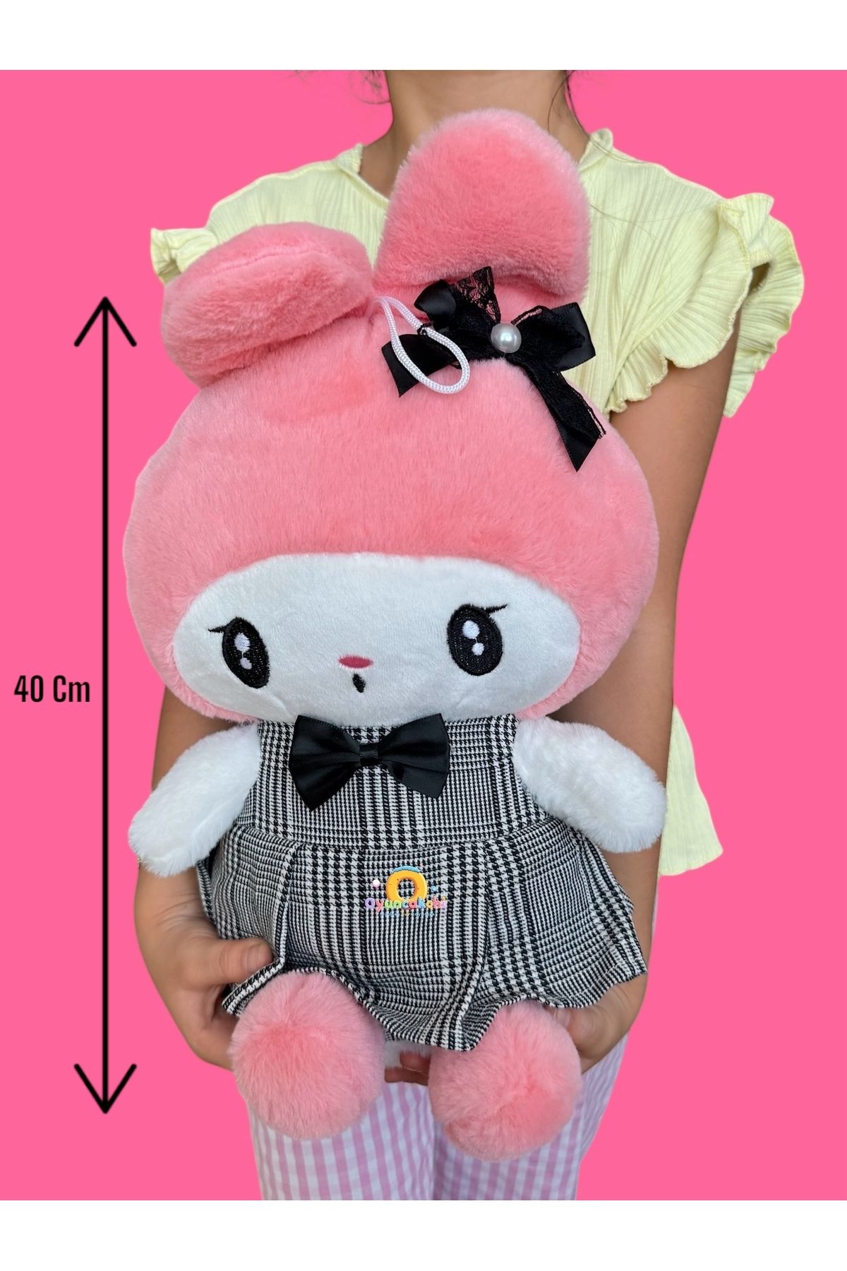 tmtoysandmore Kawaii Sanrio Kuromi Karikatür Anime My Melody Pembe ithal 40 Cm