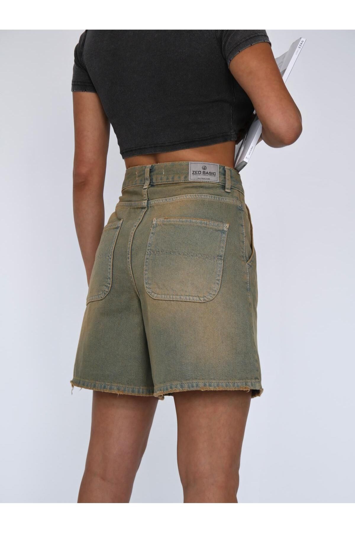 Zeo Basic-Tint Wash Denim Mini Shorts 6