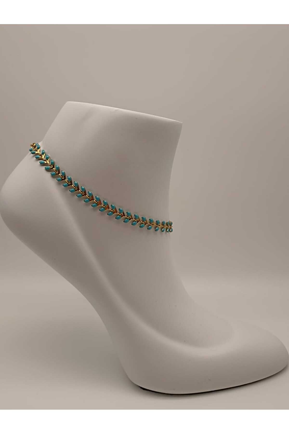TLSMACCESORIES ÇELİK MİNELİ HALHAL MAVİ GOLD