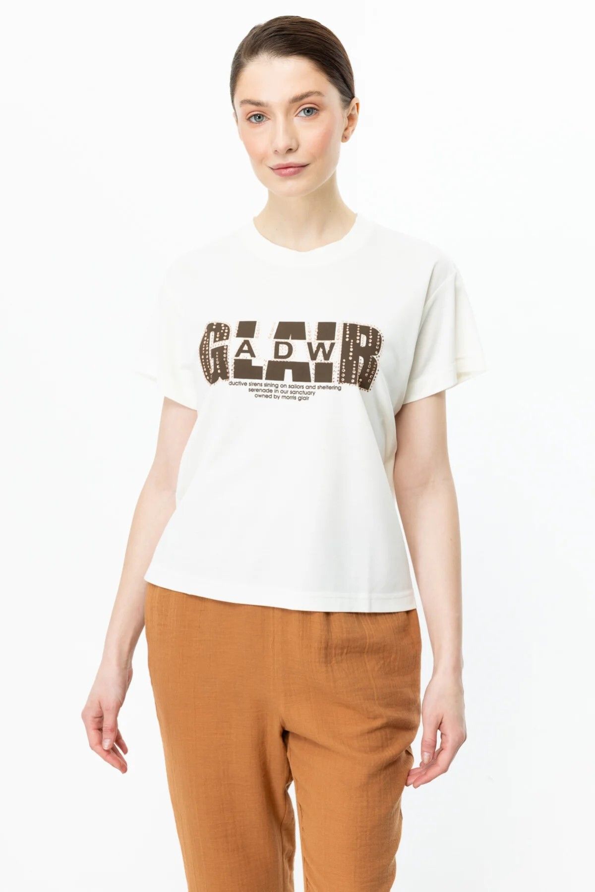 ON TRİKO Önü Yazılı Sıfır Yaka T-Shirt 56518-25