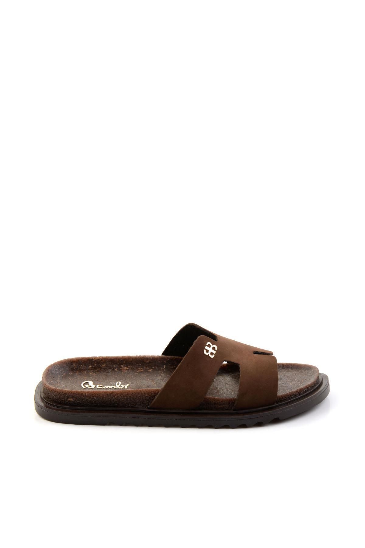 Bambi Kahve Leather Kadın Terlik K04666013801