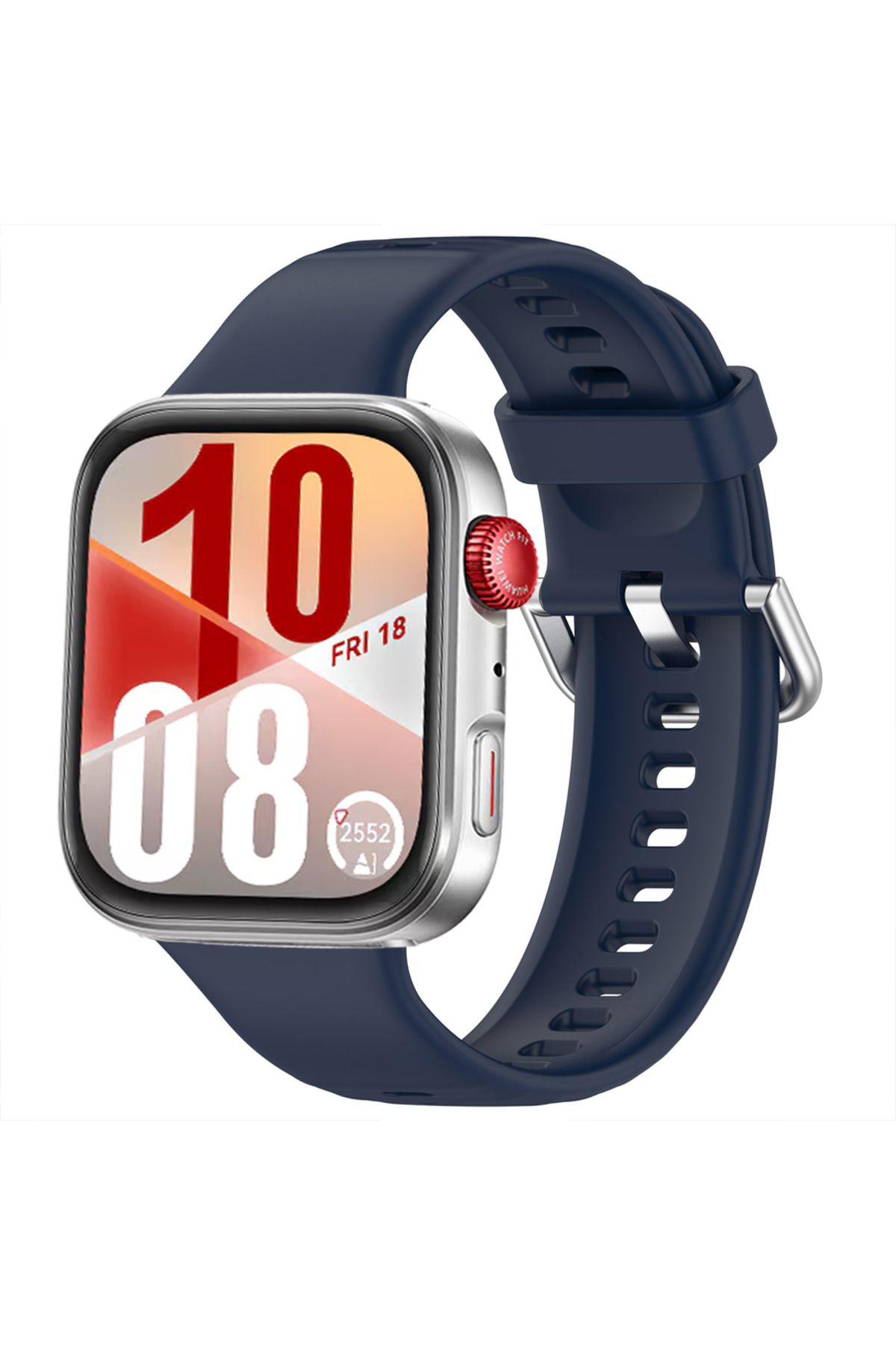 Sneezy Huawei Watch Fit 4 Fit 4 Pro İle Uyumlu Dikiş Desenli Metal Tokalı Dokuma Silikon Kordon