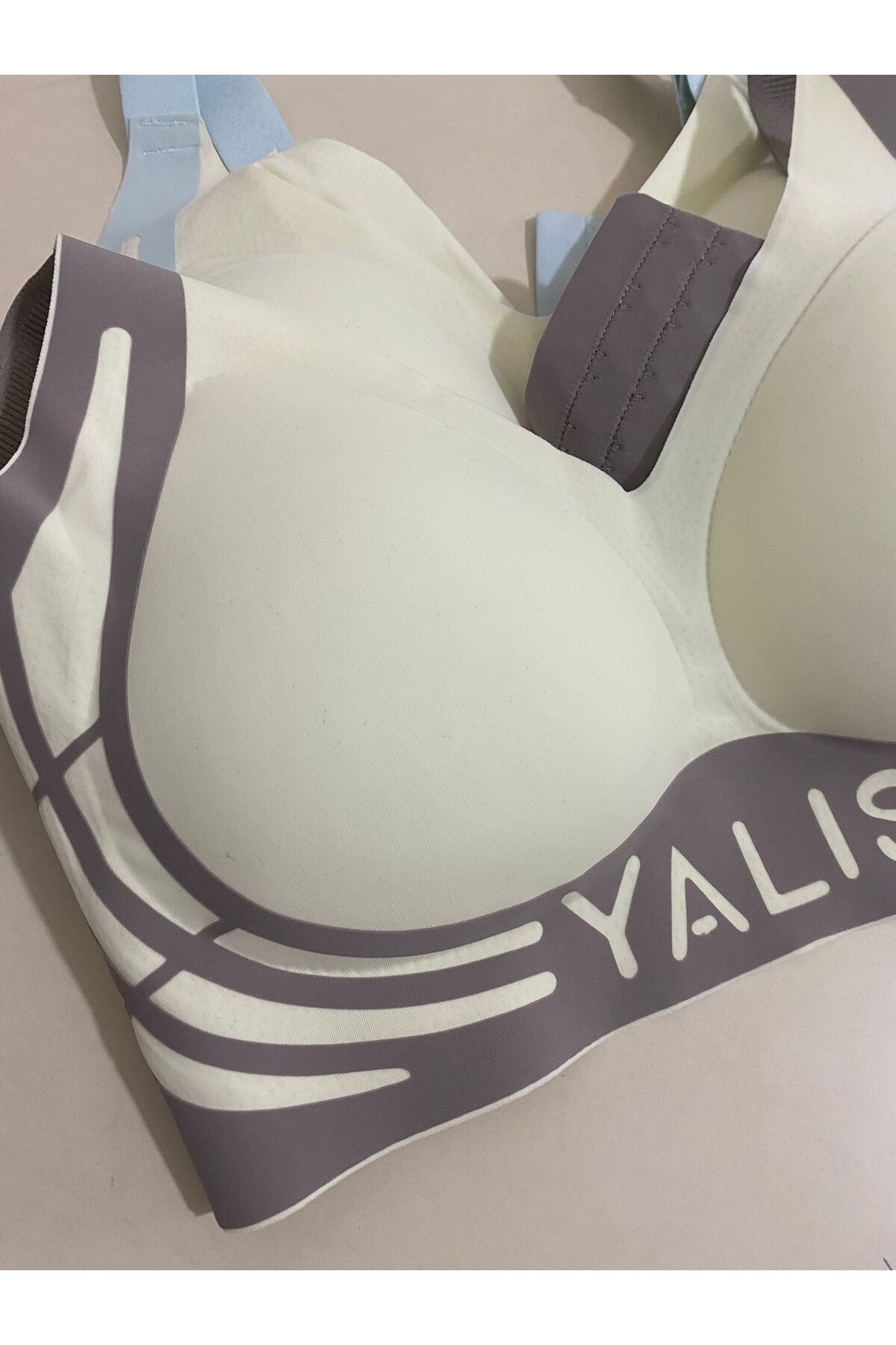 TAJ Kadın spor bralette dolgulu rahat kablosuz iç çamaşırı alfabe deseni