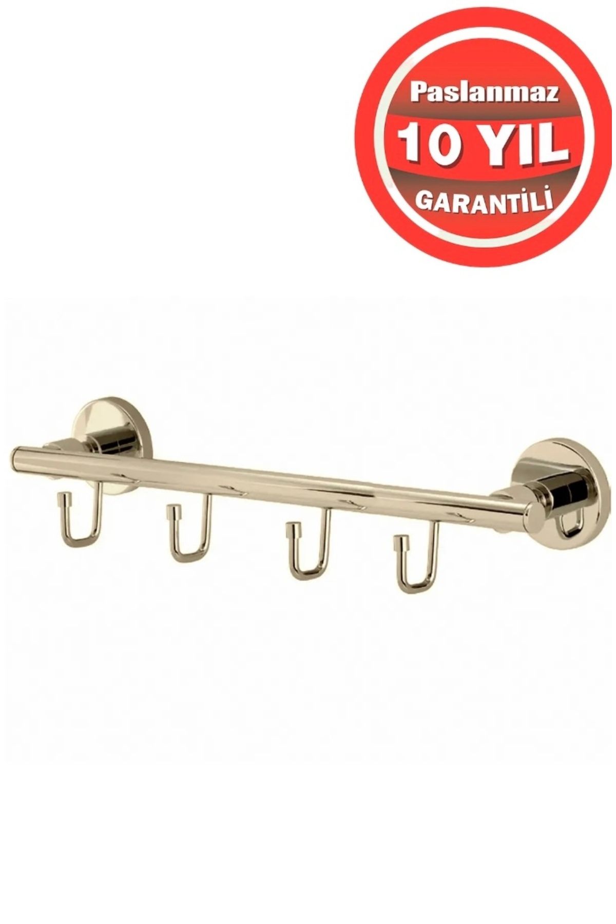 ÇELİK BANYO Paslanmaz Pirinç Flora 4'Lü Set Askılık Altın Gold