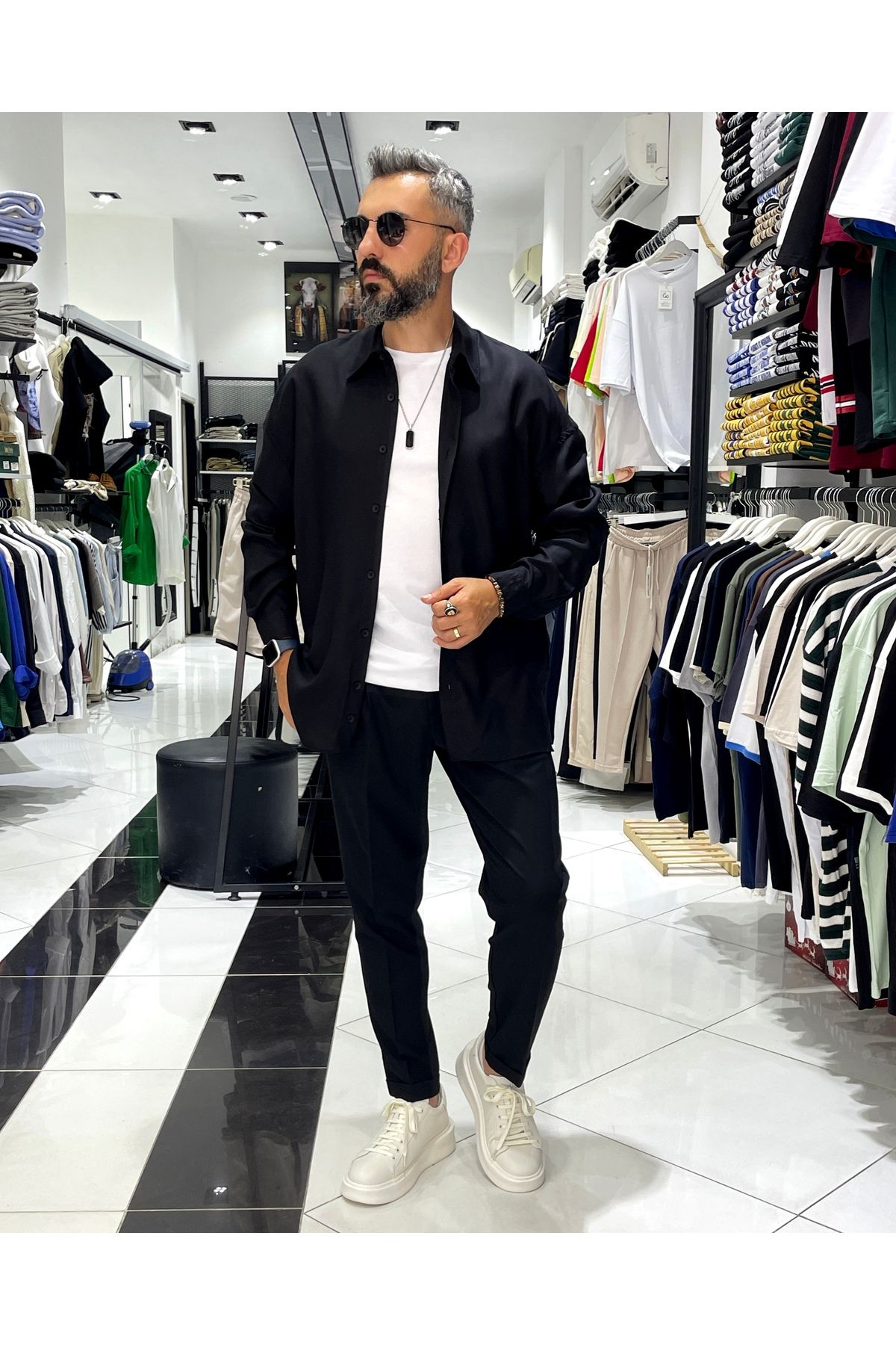 Higo Man Erkek Yumuşak Dokulu Ekstra Oversize Gömlek