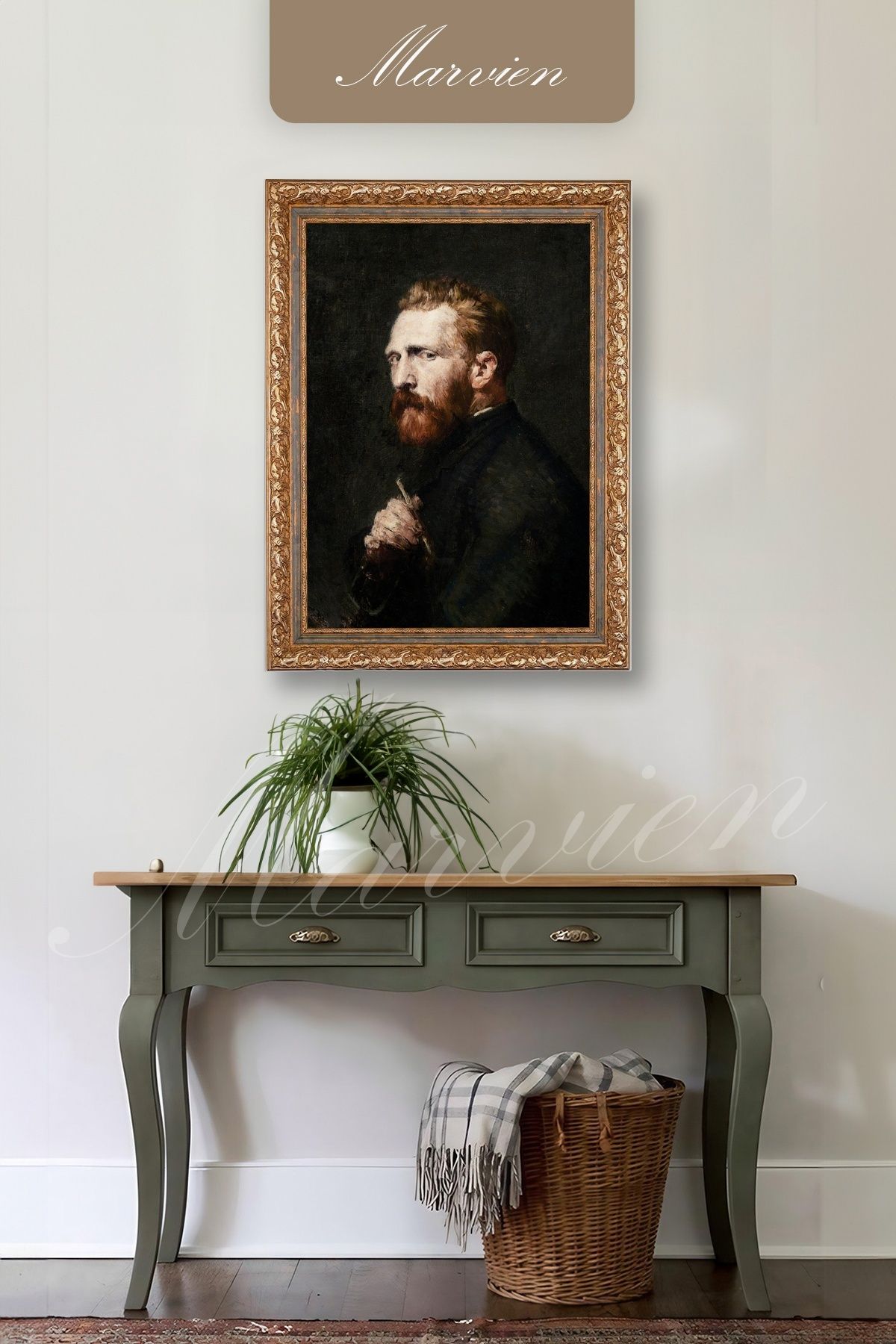 Marvien Vintage - Vincent Van Gogh Paletli Portre Sanat Tablosu