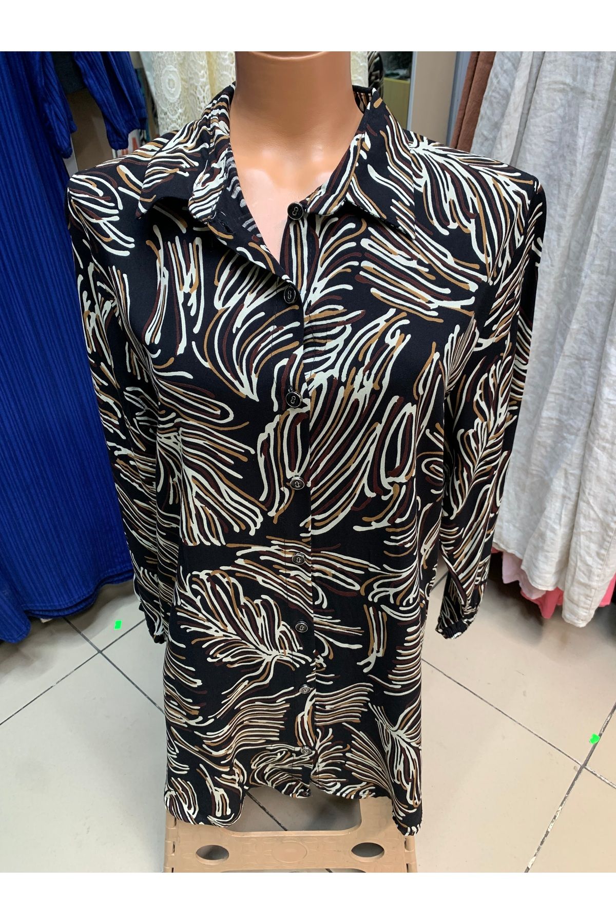 Butik Kadın büyük beden etek pantolon üzeri Viskon yazlık gömlek
