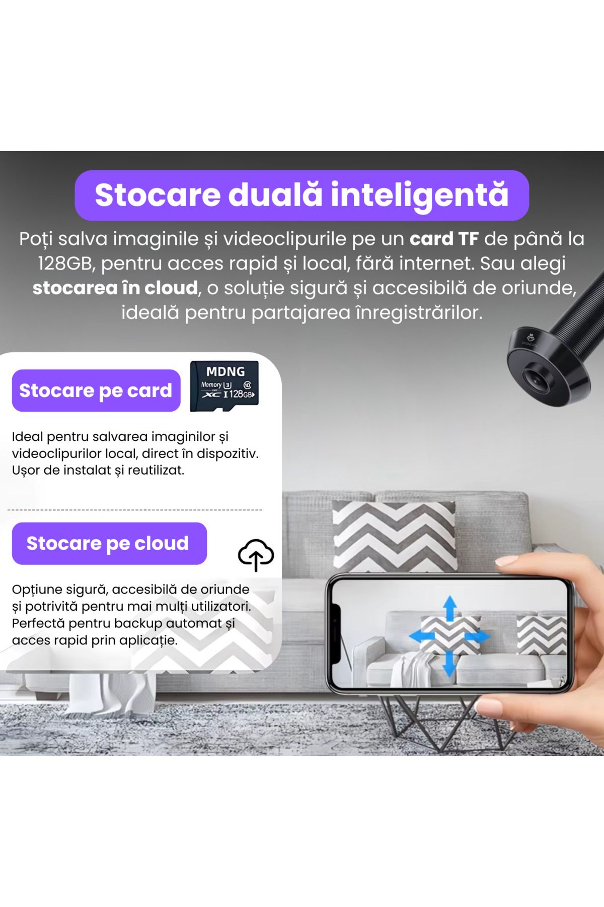 Spionescu-Smart door viewer with 1080P video camera, dual band 2.4G/5G WiFi, PIR motion sensor, two-way audio 3