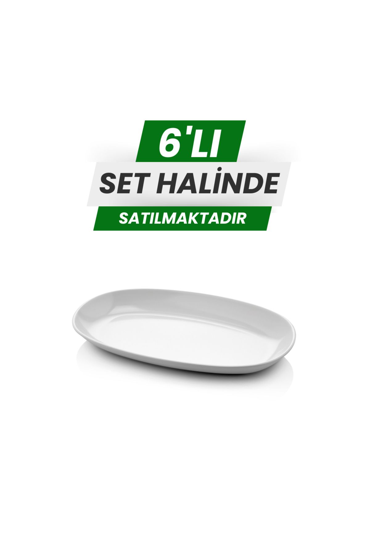 Alezy 606 Göreme Melamin Termostar Oval Kayık Tabak 19x11 cm Beyaz