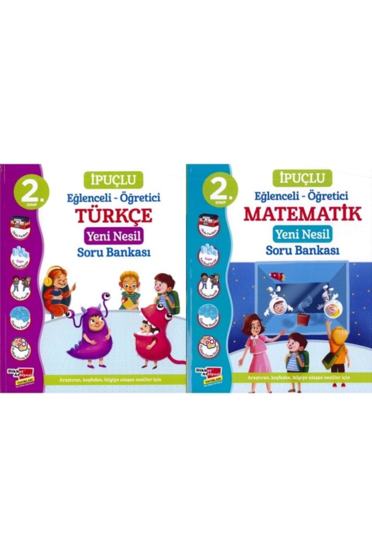 Dikkat Atölyesi Yayınları 2. Sınıf İpuçlu Türkçe Matematik Yeni Nesil Soru Bankası Seti