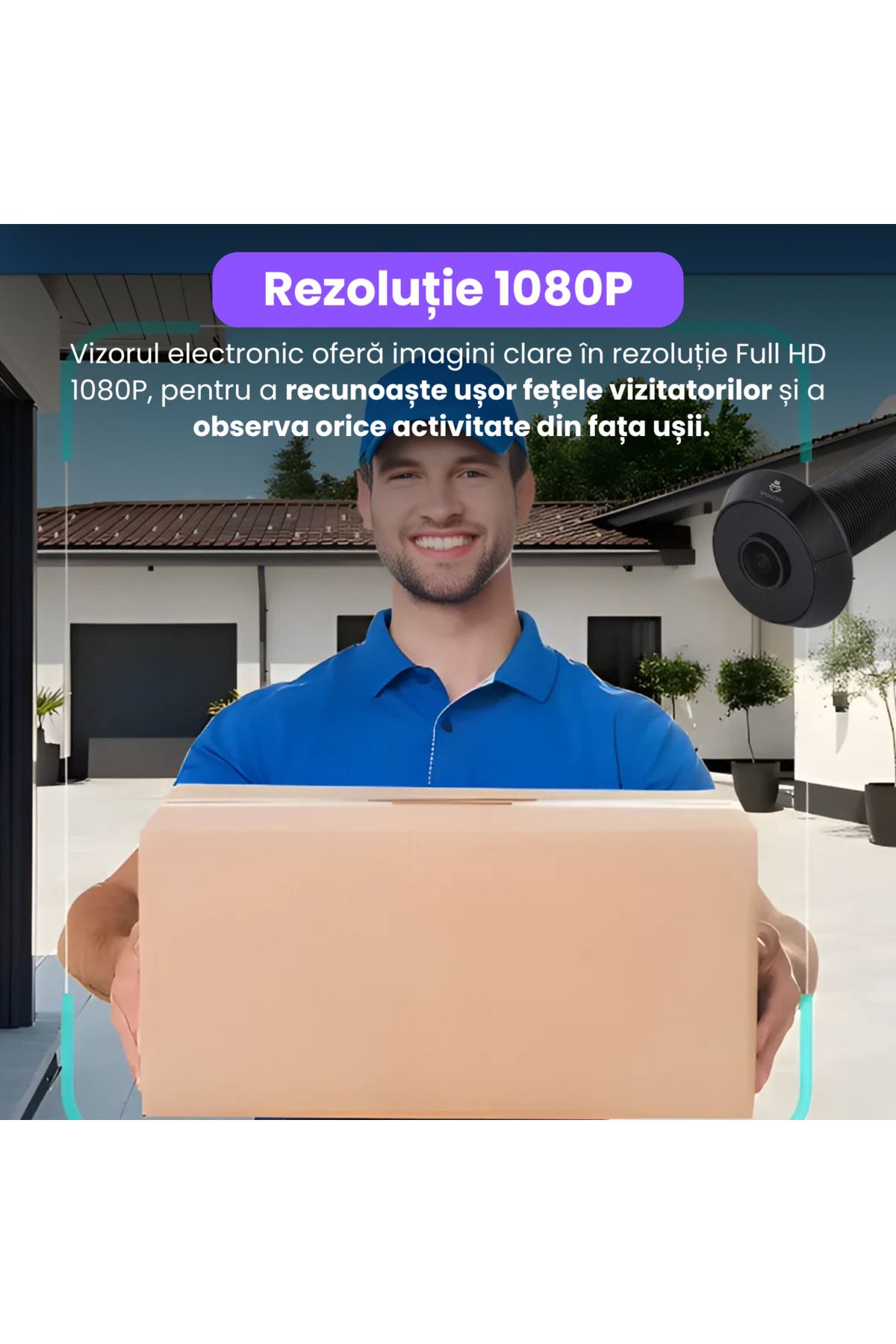Spionescu-Smart door viewer with 1080P video camera, dual band 2.4G/5G WiFi, PIR motion sensor, two-way audio 5