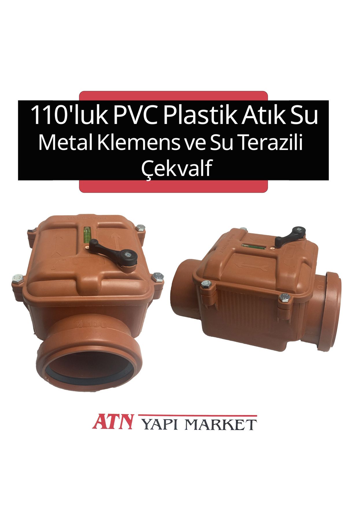 LUX WARES 110'lik PVC Plastik Atık Su Metal Klepeli Çekvalf – Geri Akış ve Koku Önleyici