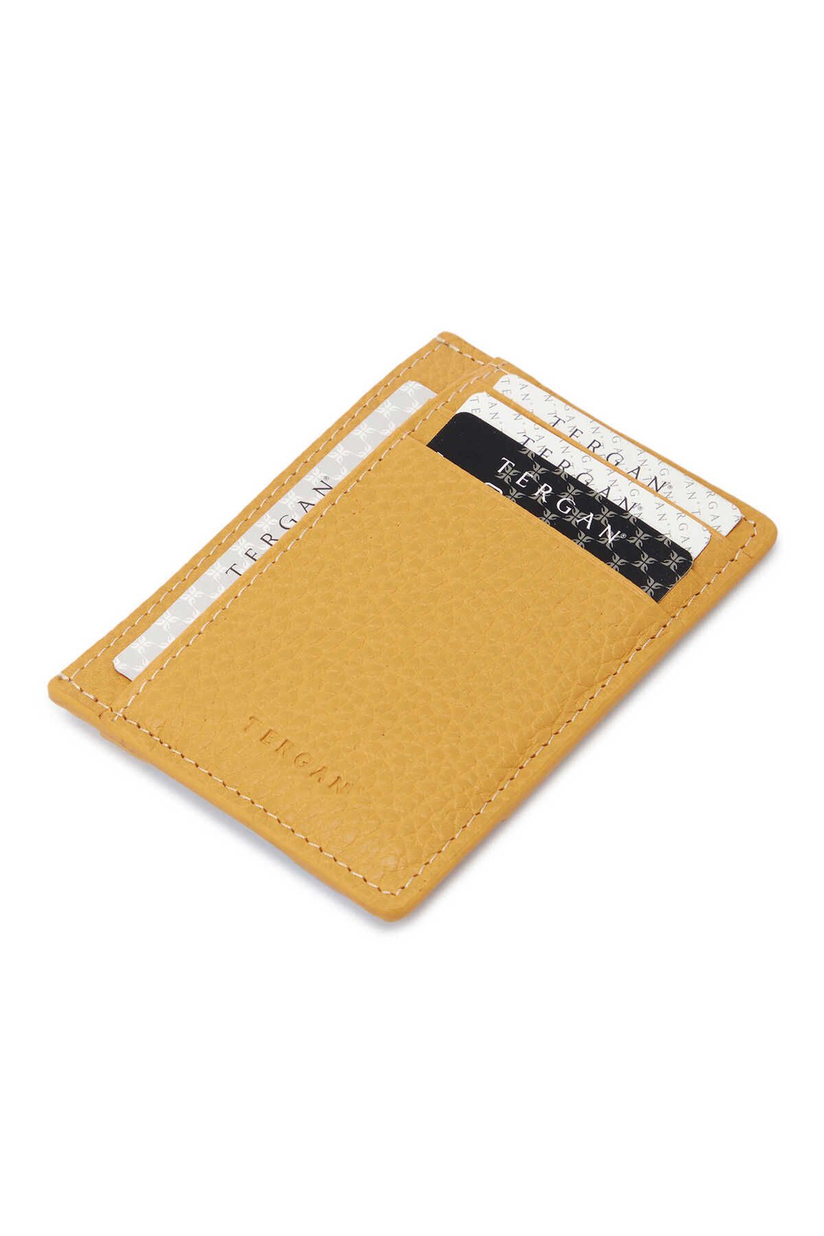 Tergan Sarı Deri Unisex Kredi Kartlık - S1KK00001676-H28