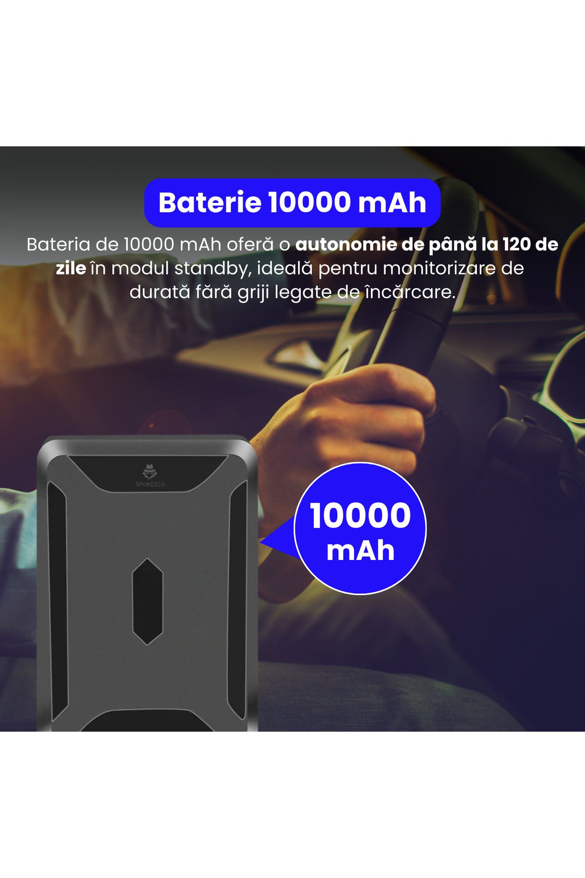 Spionescu-4G GPS tracker with strong magnet, 10,000 mAh battery, real-time location via app, audio monitoring 4
