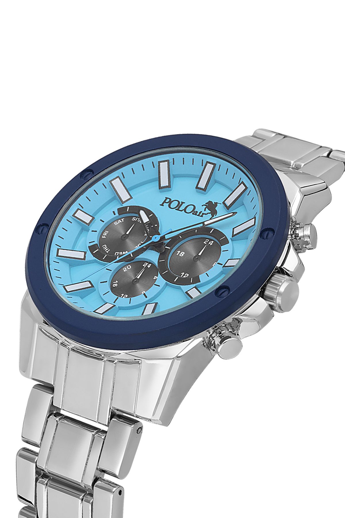Polo Air Spor Kasa Erkek Kol Saati Gümüş Mavi Renk PL-0992E2x