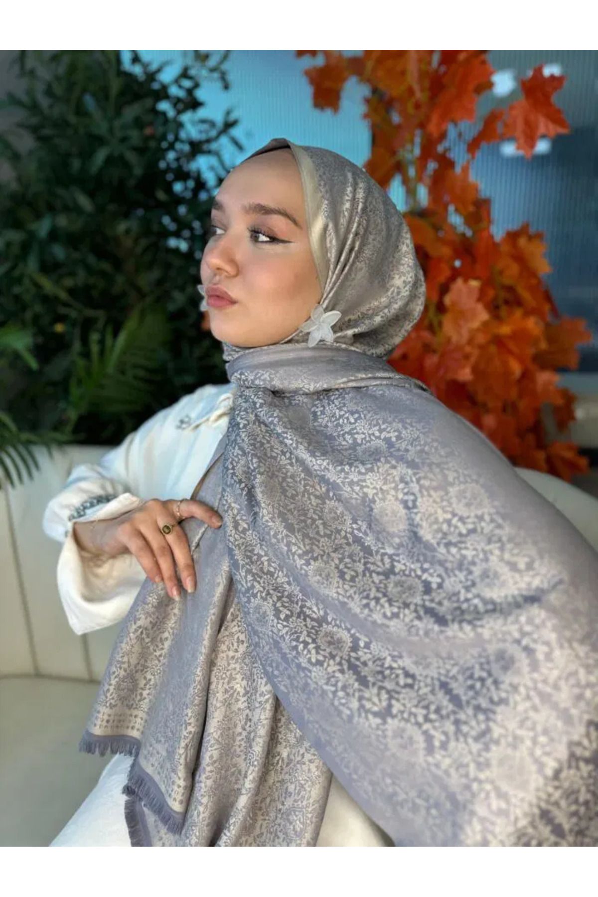 Oxygen Scarfs Mihri Etnik Desen Kaşmir Şal 321456