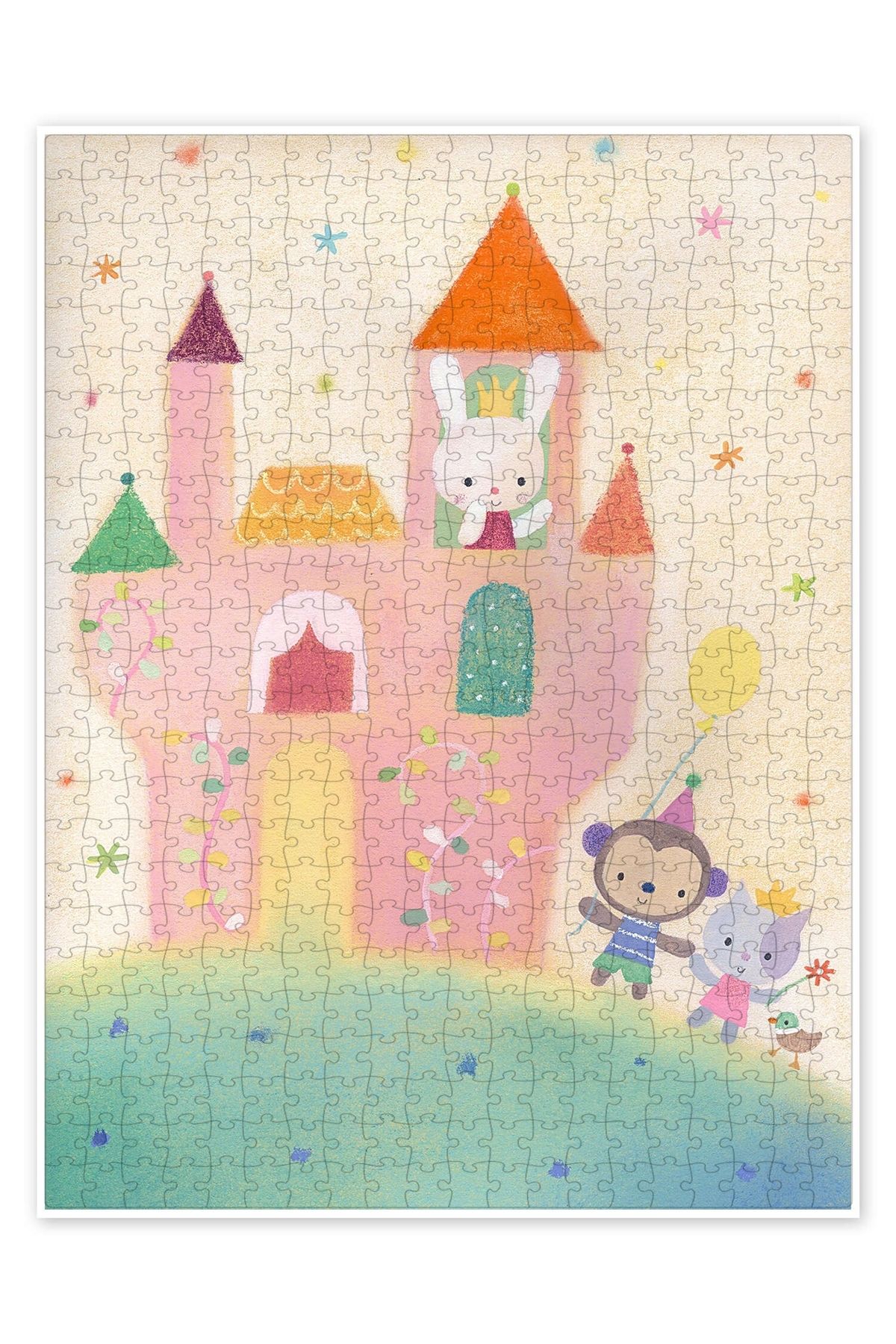 Jeronkarji Masal Şatosu 500 Parça Puzzle Yapboz Çocuklar için Neşeli Hayvan Temalı