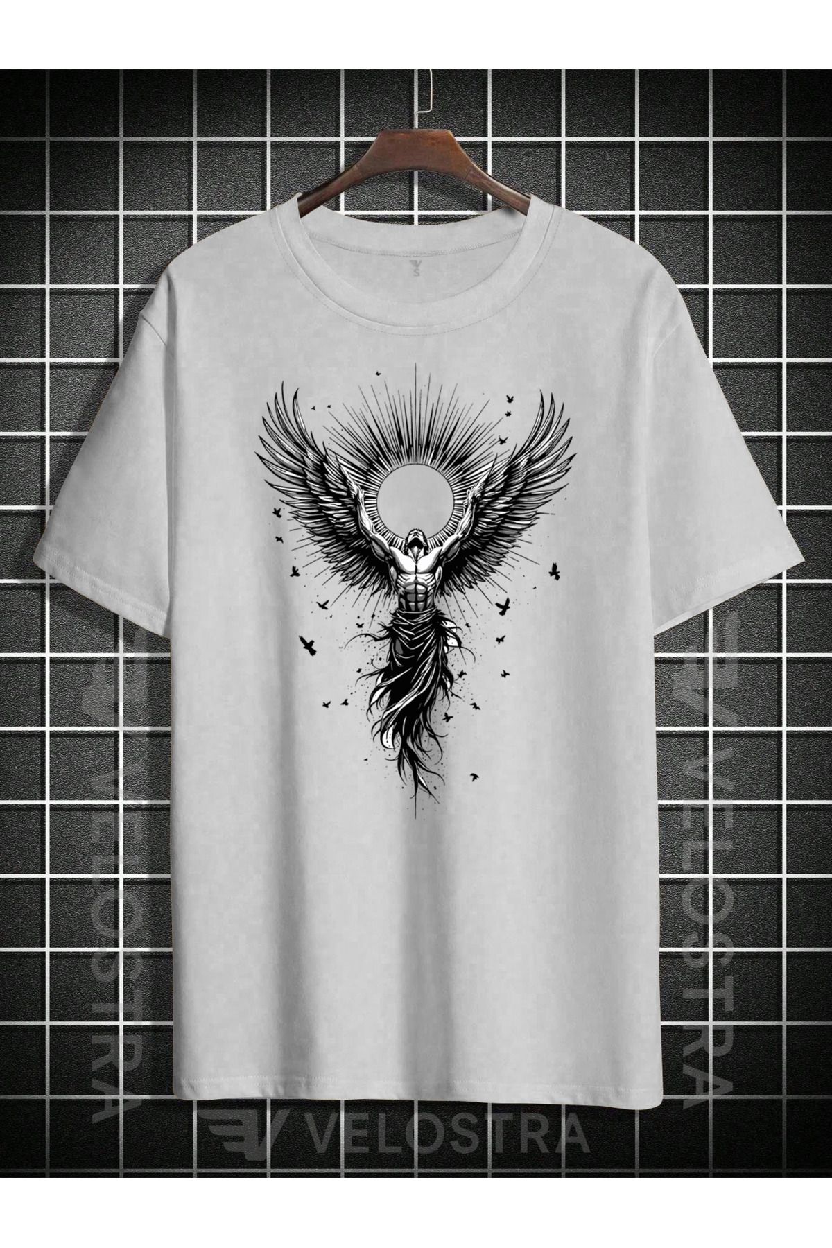 Velostra Unisex Gotik Sanat Teması baskılı Oversize T-shirt