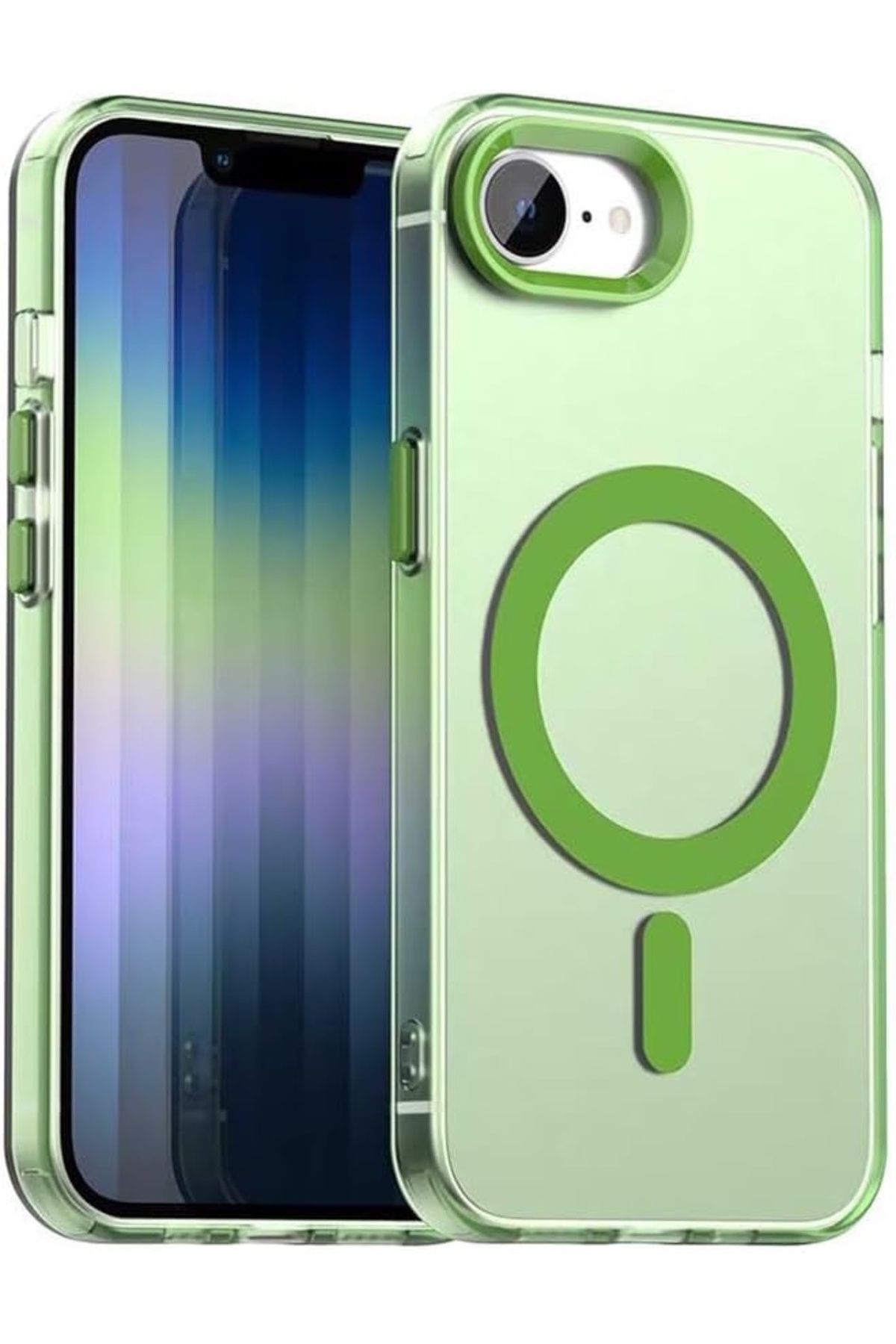 m.tk moveteck Apple iPhone 16E Kılıf Kamera Çıkıntılı Mat Magsafe Özellikli Kenarları Renkli Premium Sert Kapak