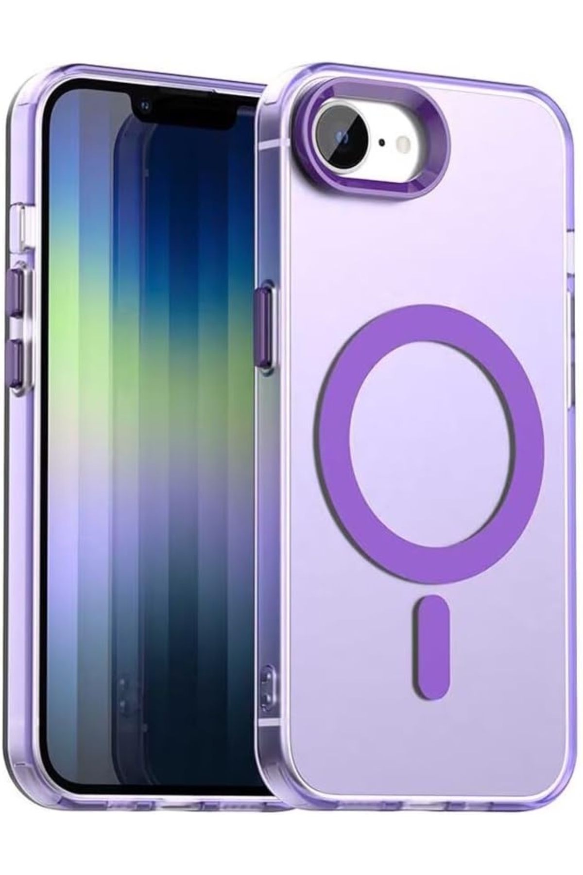 m.tk moveteck Apple iPhone 16E Kılıf Kamera Çıkıntılı Mat Magsafe Özellikli Kenarları Renkli Premium Sert Kapak