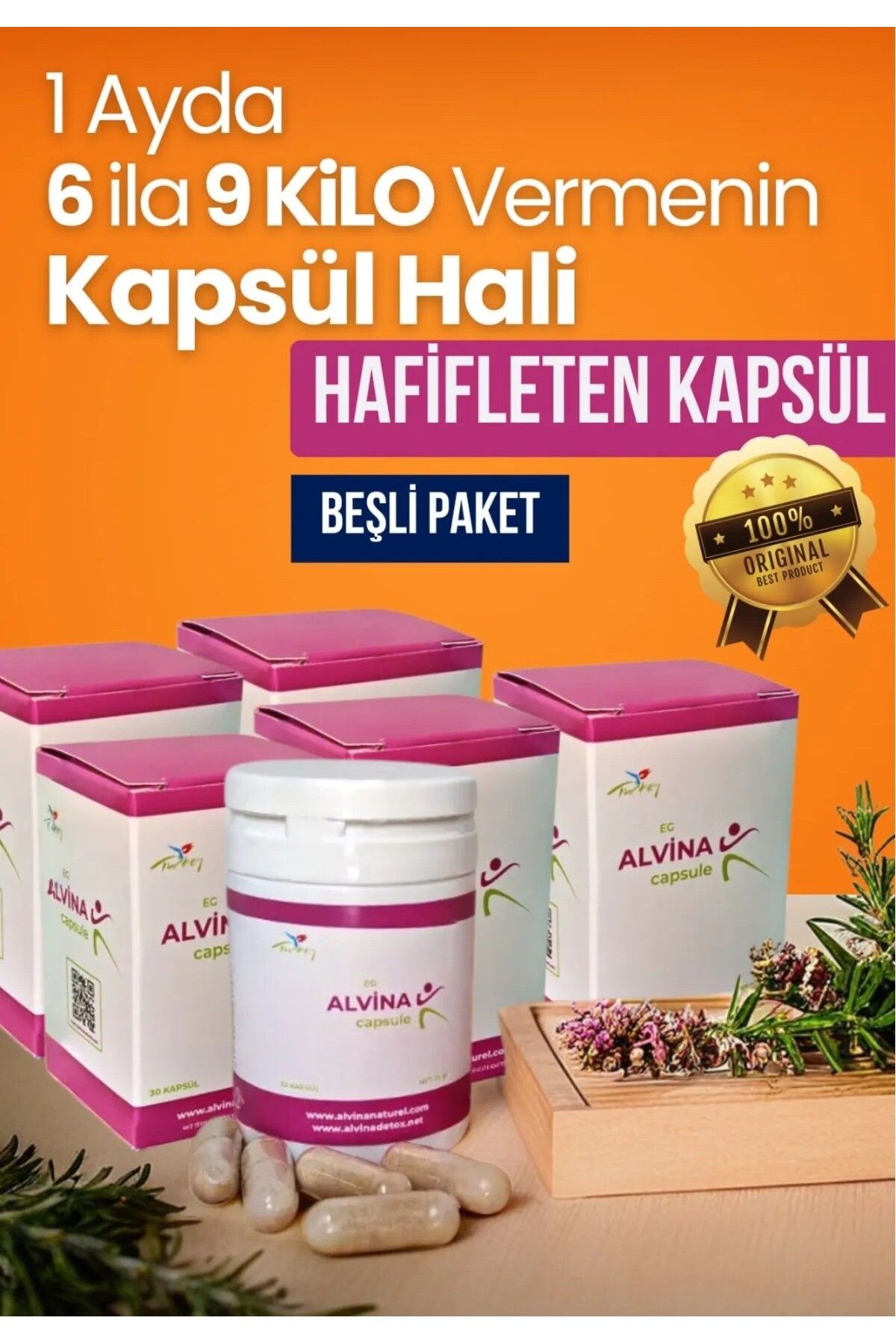ALVİNA DETOKS Alvina Kapsül Beşli Paket