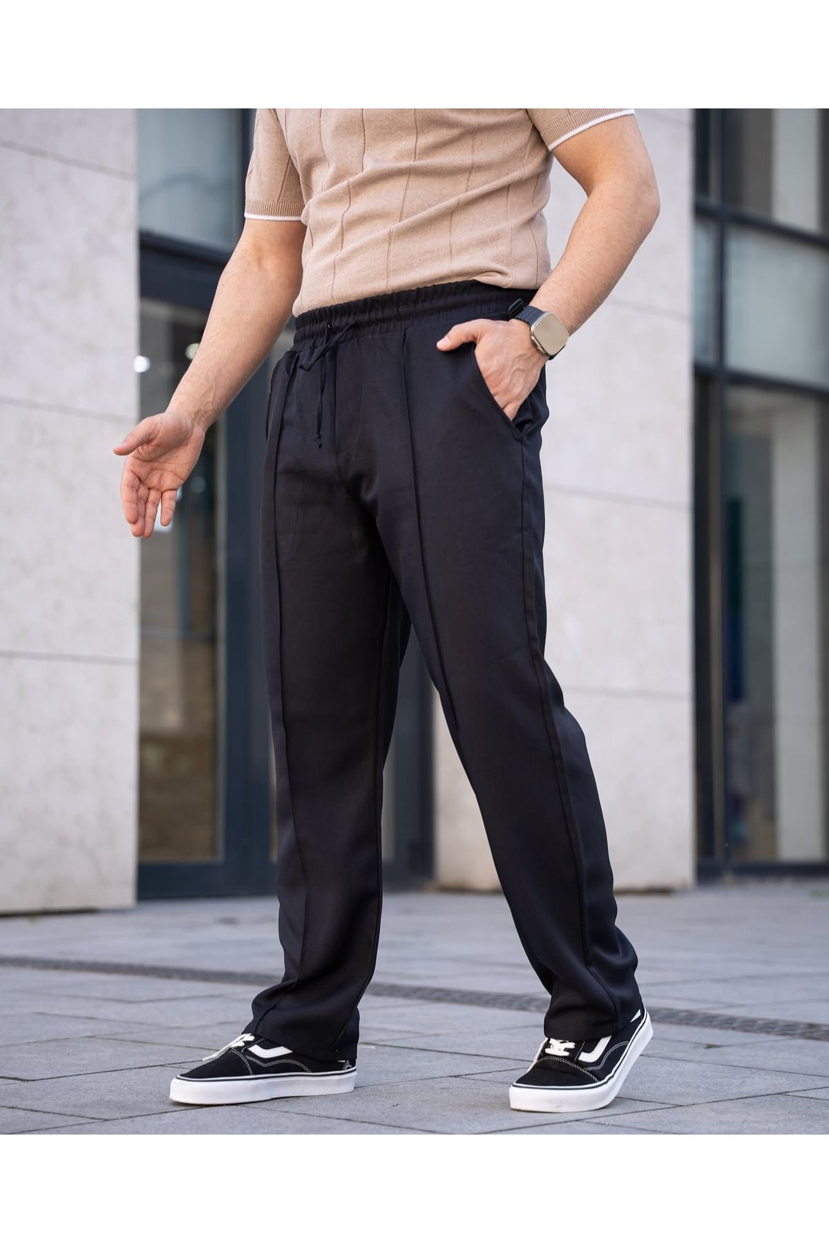 Twear Çımalı Ham Keten Baggy Pantolon
