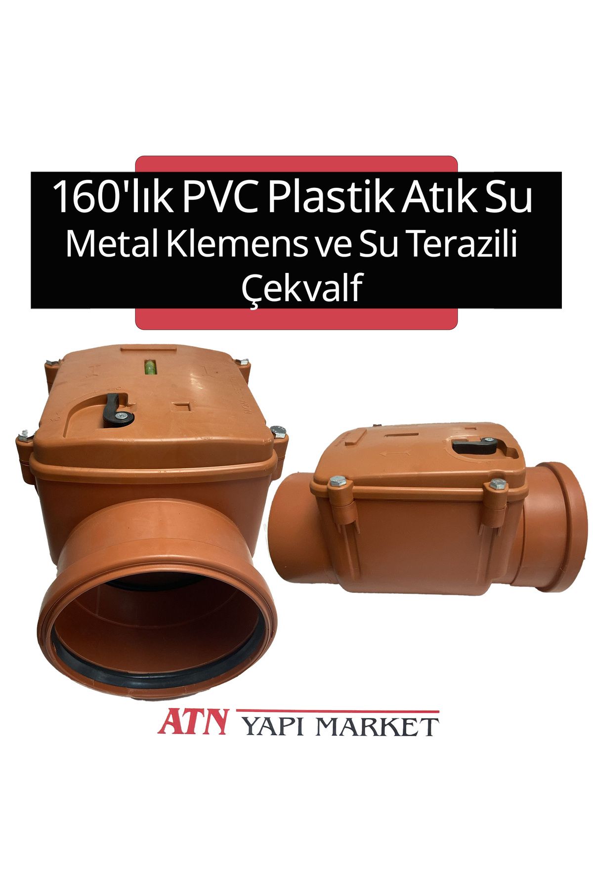 LUX WARES 160'lık PVC Plastik Atık Su Metal Klepeli Çekvalf – Geri Akış ve Koku Önleyici