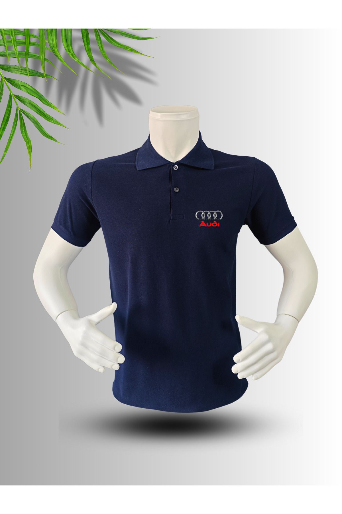 dafri AUDİ LOGO BASKILI POLO YAKA PAMUK TİŞÖRT
