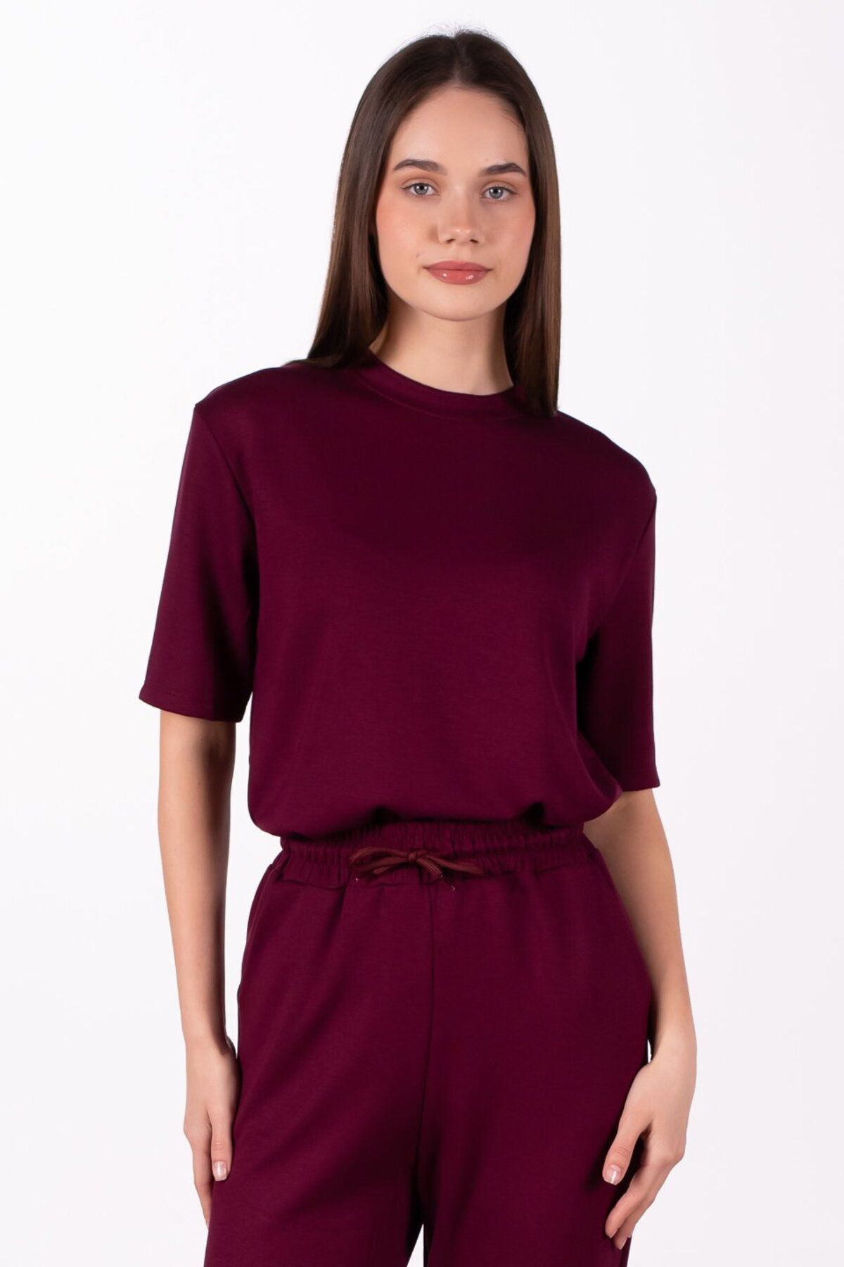 BARRELS AND OIL Basic Modal T-Shirt - Bordo