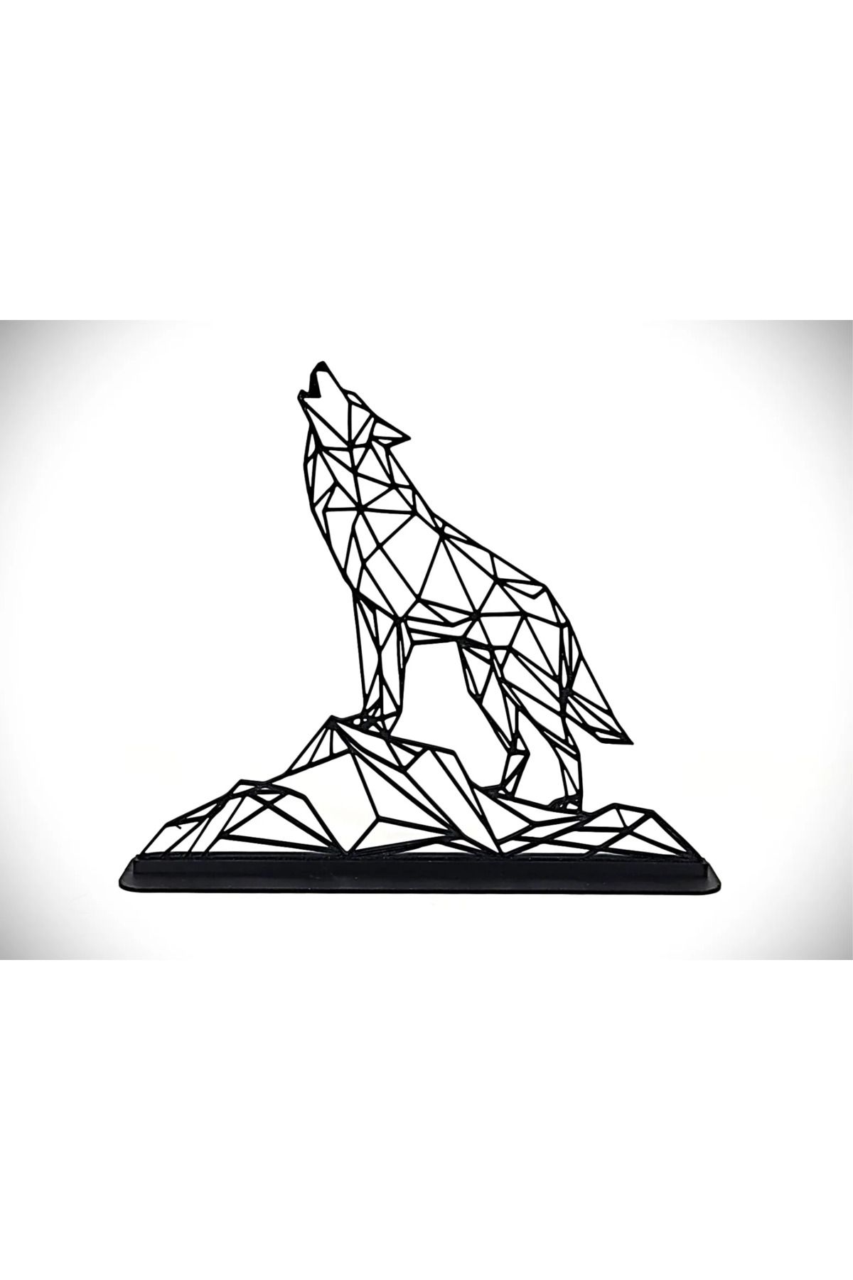 EmAy3d Geometric Çizim Kurt Masa Üstü Stand Biblo – Şık ve Modern 3D Dekor