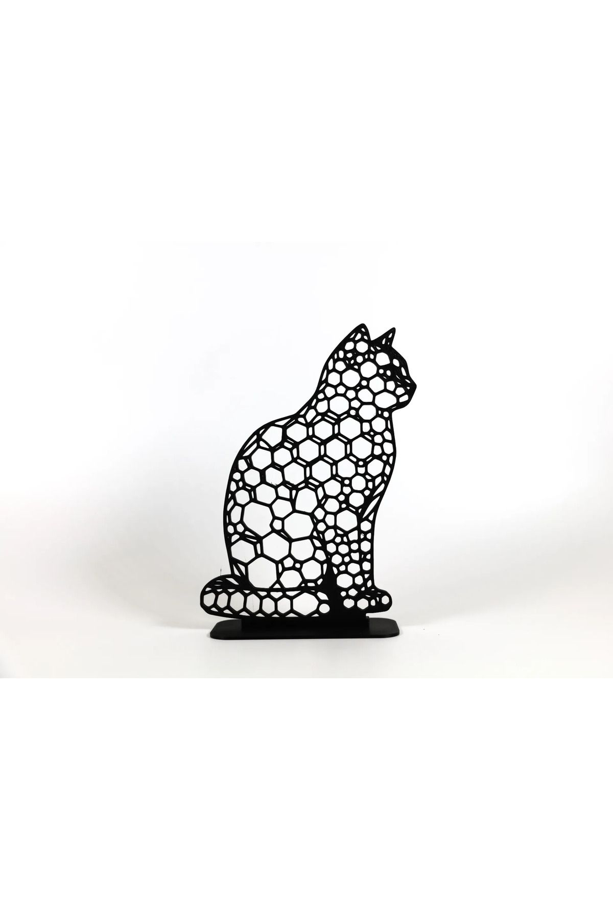 EmAy3d Geometric Çizim Kedi Masa Üstü Stand Biblo – Şık ve Modern 3D Dekor