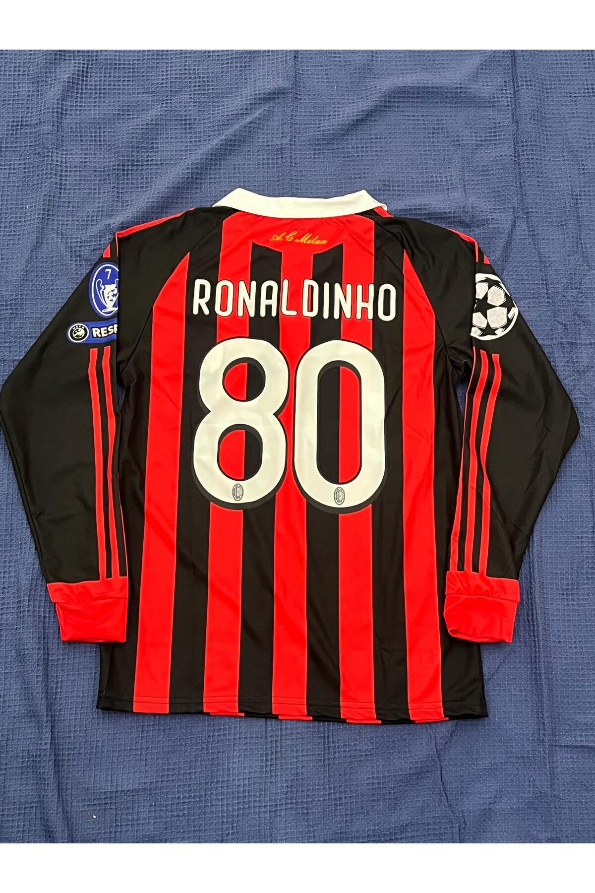JANJON STAR Ronaldinho Uzun Kollu Efsane Siyah Kırmızı Renk Nostalji Forma / Ronaldinho Retro Forma
