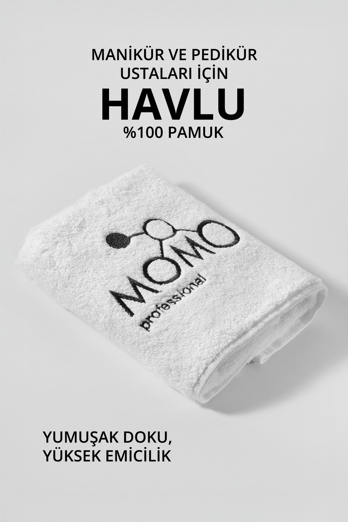 MOMO professional Spa Manikür Pedikür Havlusu, Pamuklu Beyaz Havlu, 35x50 Cm