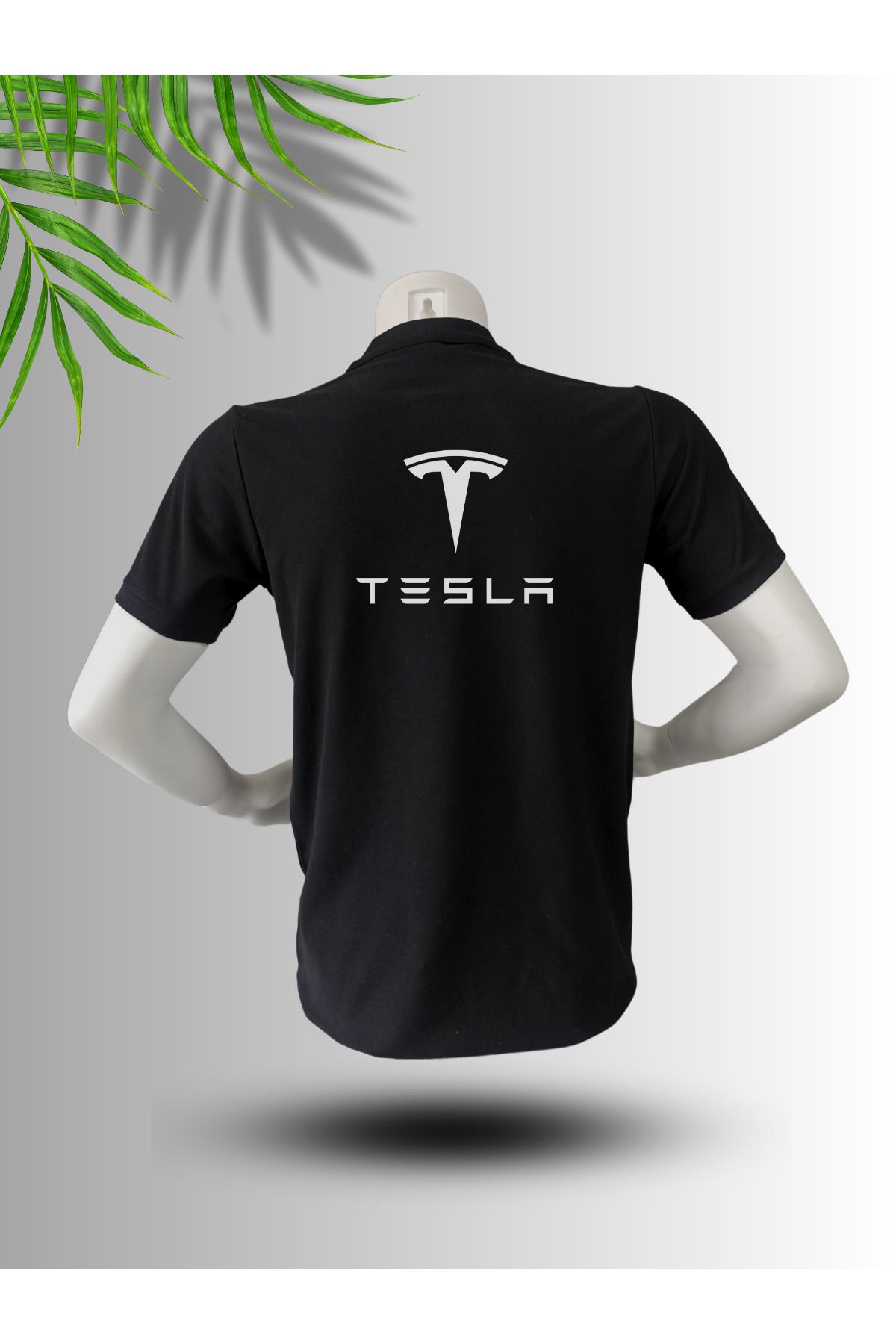 FROOY TESLA Logo Baskılı Polo Yaka Pamuklu T-Shirt